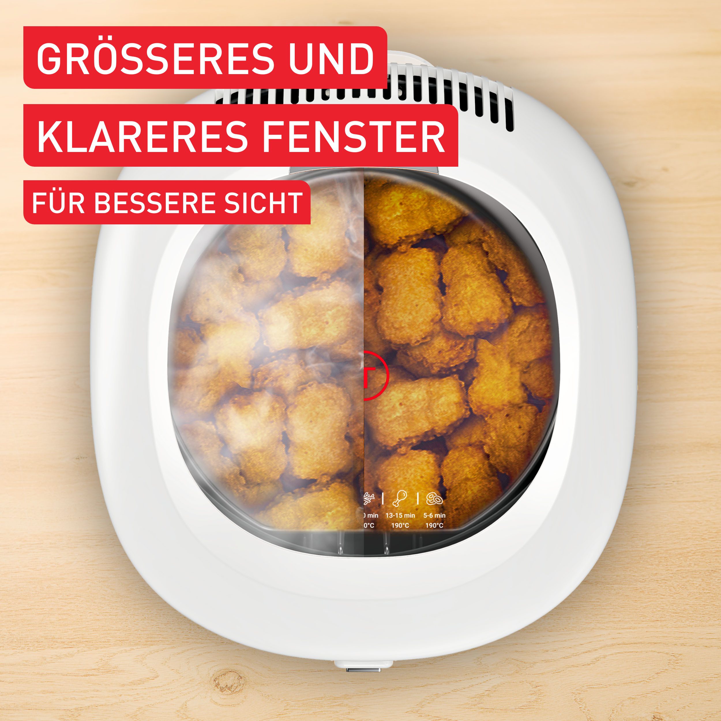 Tefal Fritteuse Filtra Vision, 1,2 kg Fassungsvermögen, bis zu 4 Portionen, 1900 W, extragroßes Sichtfenster für bessere Sicht, Filtersieb, FF2541