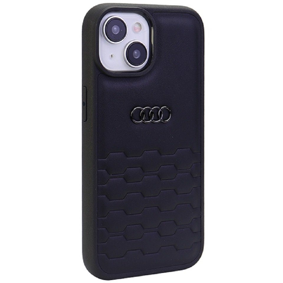 Audi Handyhülle Case iPhone 15 Plus Serie GT schwarz Kunstleder