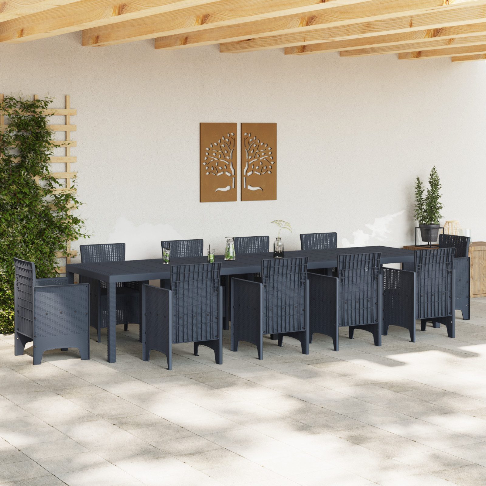 vidaXL Gartentisch Gartentisch Anthrazit 350x100x73 cm günstig online kaufen