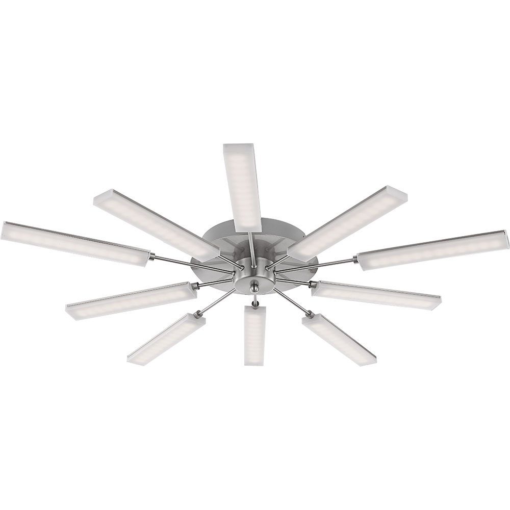 GLOBO LIGHTING LED Deckenleuchte, LED-Leuchtmittel fest verbaut, Warmweiß, Deckenleuchte Deckenlampe Designleuchte 10 Flammig Nickel matt LED
