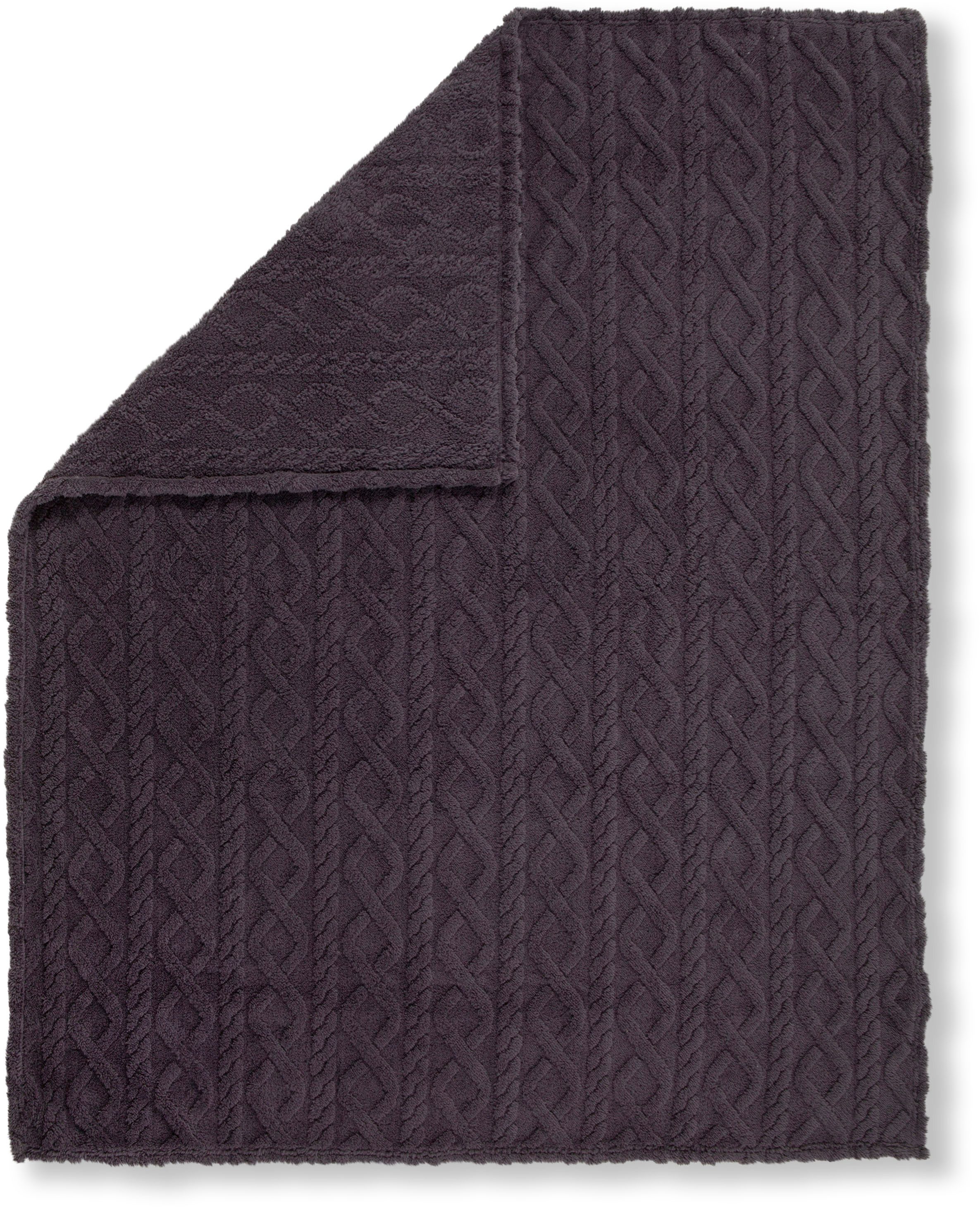 Plaid Jacquard teddy, Descanso, Weich, Kuscheldecke, günstig online kaufen