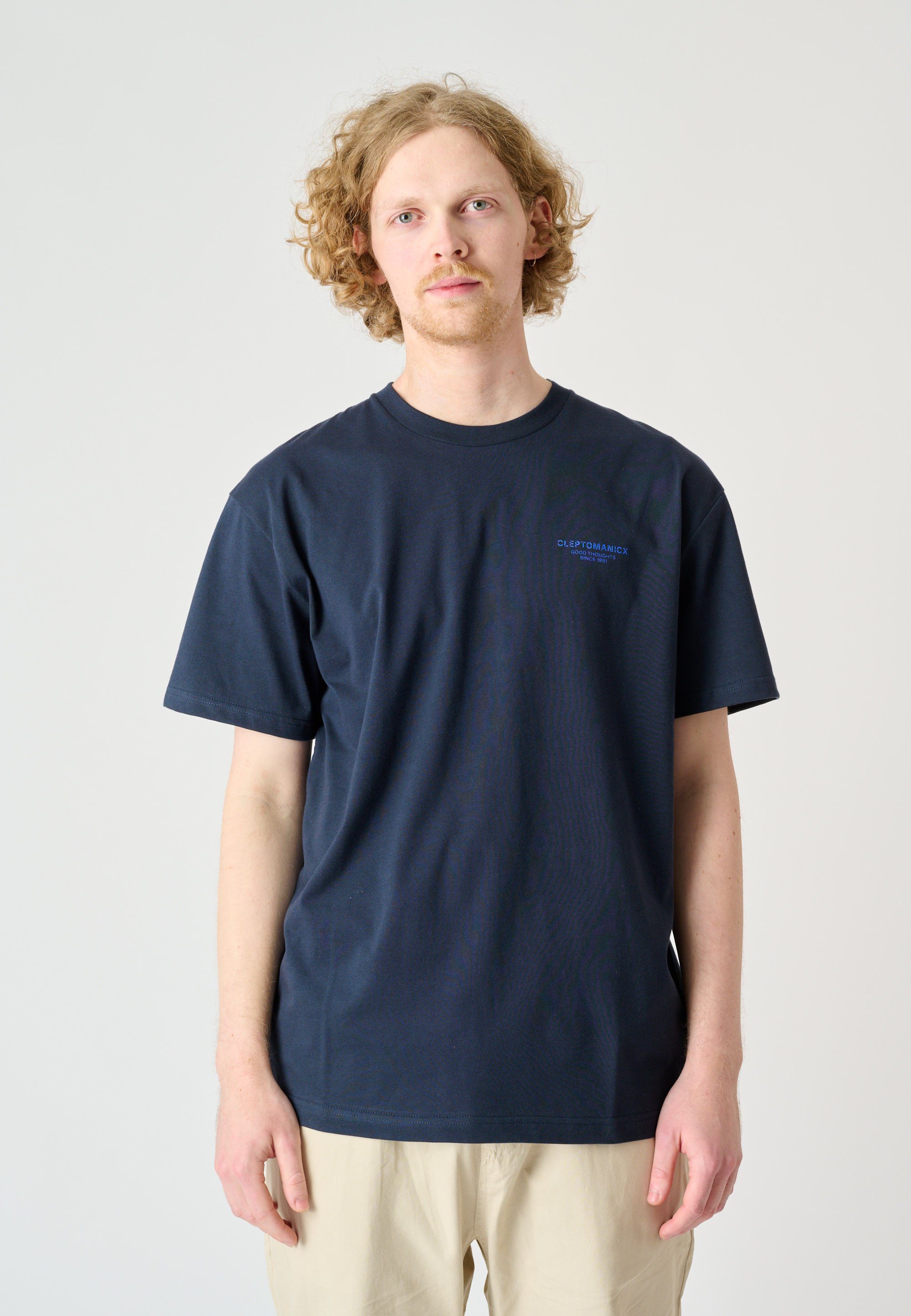 Cleptomanicx T-Shirt Source mit großem Backprint, Ton-in-Ton-Nähte