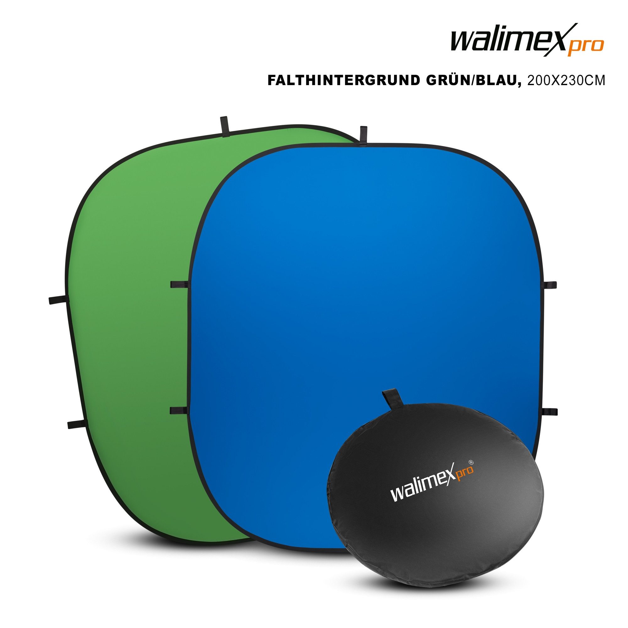Walimex Pro Falthintergrund 2in1 Falthintergrund grün/blau 200x230