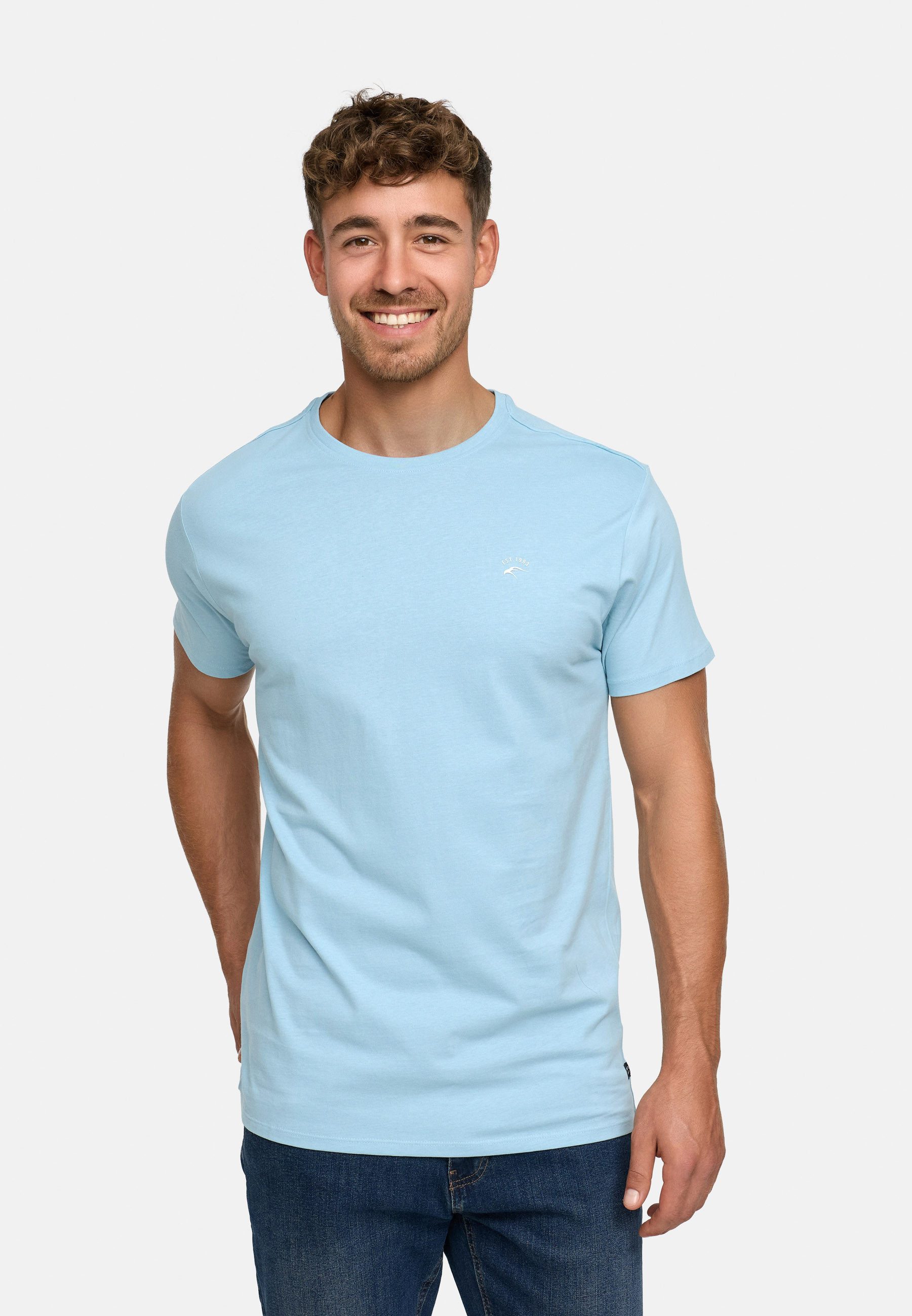 Indicode T-Shirt Herren Kloge Shirt Tee Herrenshirt mit dezentem Label-Deta günstig online kaufen