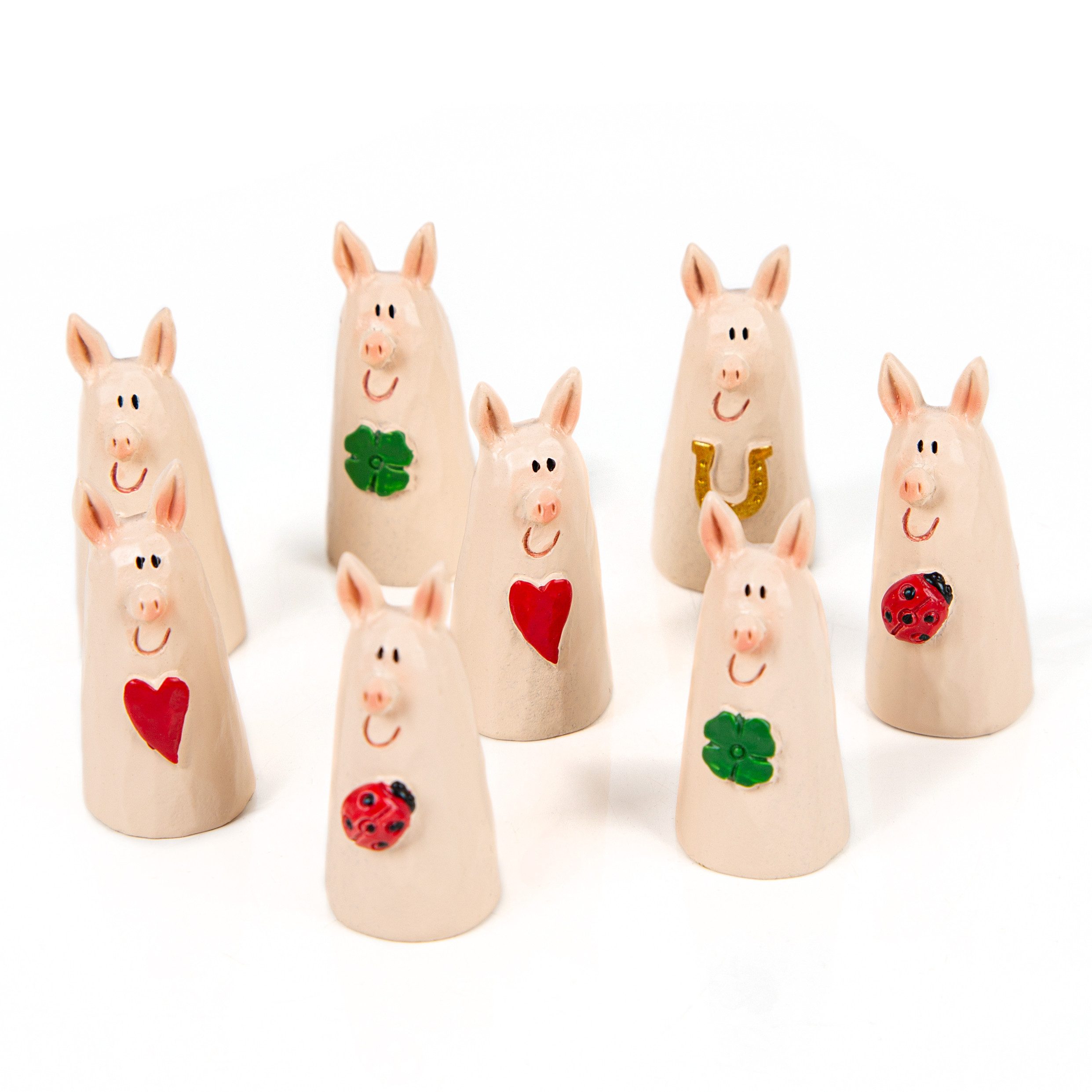 Dekofigur 8 Glücksschweinchen Geschenke 3,5 cm
