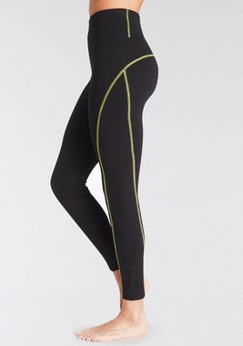 LASCANA ACTIVE Leggings -Sporthose mit Kontrastnähten und breitem Bund