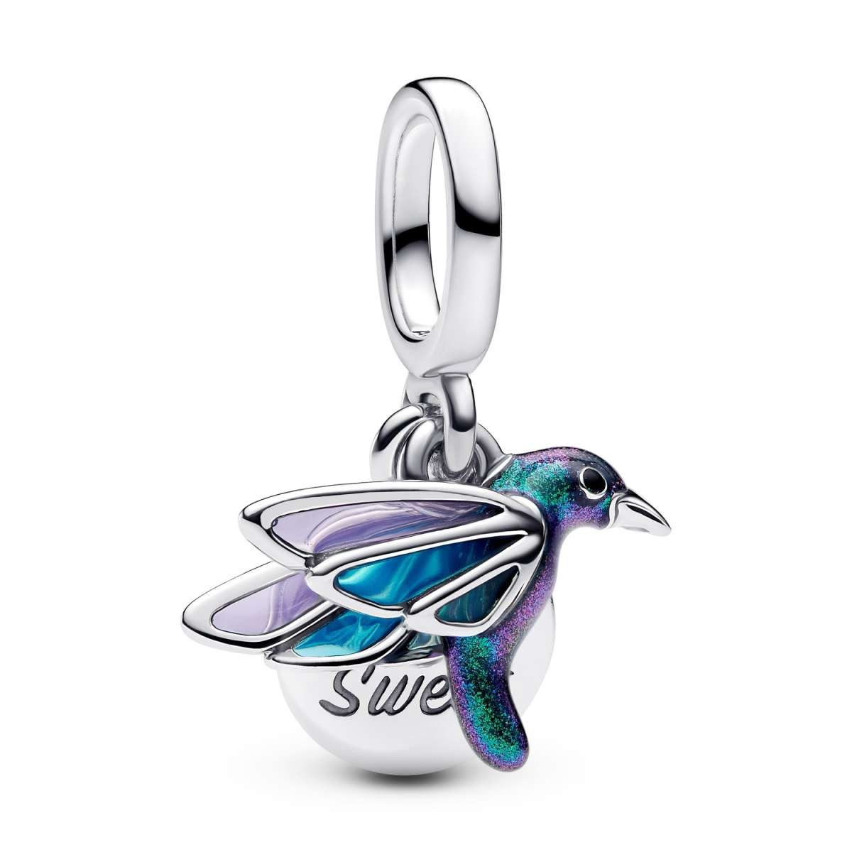 Pandora Charm Kugel 793746C01, Anhänger Silber Kolibri