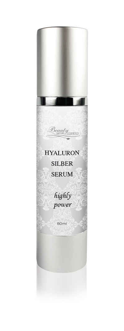 Beauty Nature Cosmetics Anti-Aging-Augencreme »Beauty Nature Cosmetics Hyaluron Silber Serum«, Hochkonzentrierte Hyaluronsäure