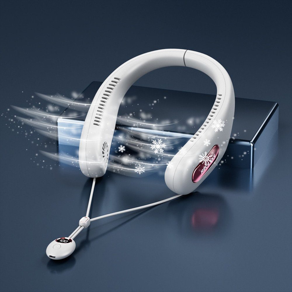 Mini USB-Ventilator Nackenventilator,Wiederaufladbarer Hals Ventilator USB Tragbare