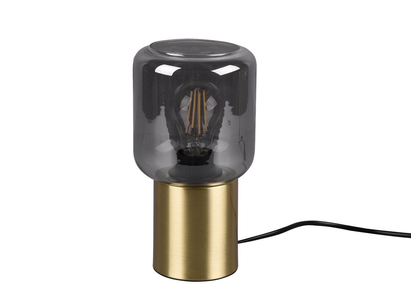 Reality Leuchten LED Tischleuchte, LED wechselbar, Warmweiß, kleine Nachttischlampe Fensterlampe für Fensterbank Gold-en, Höhe 24cm