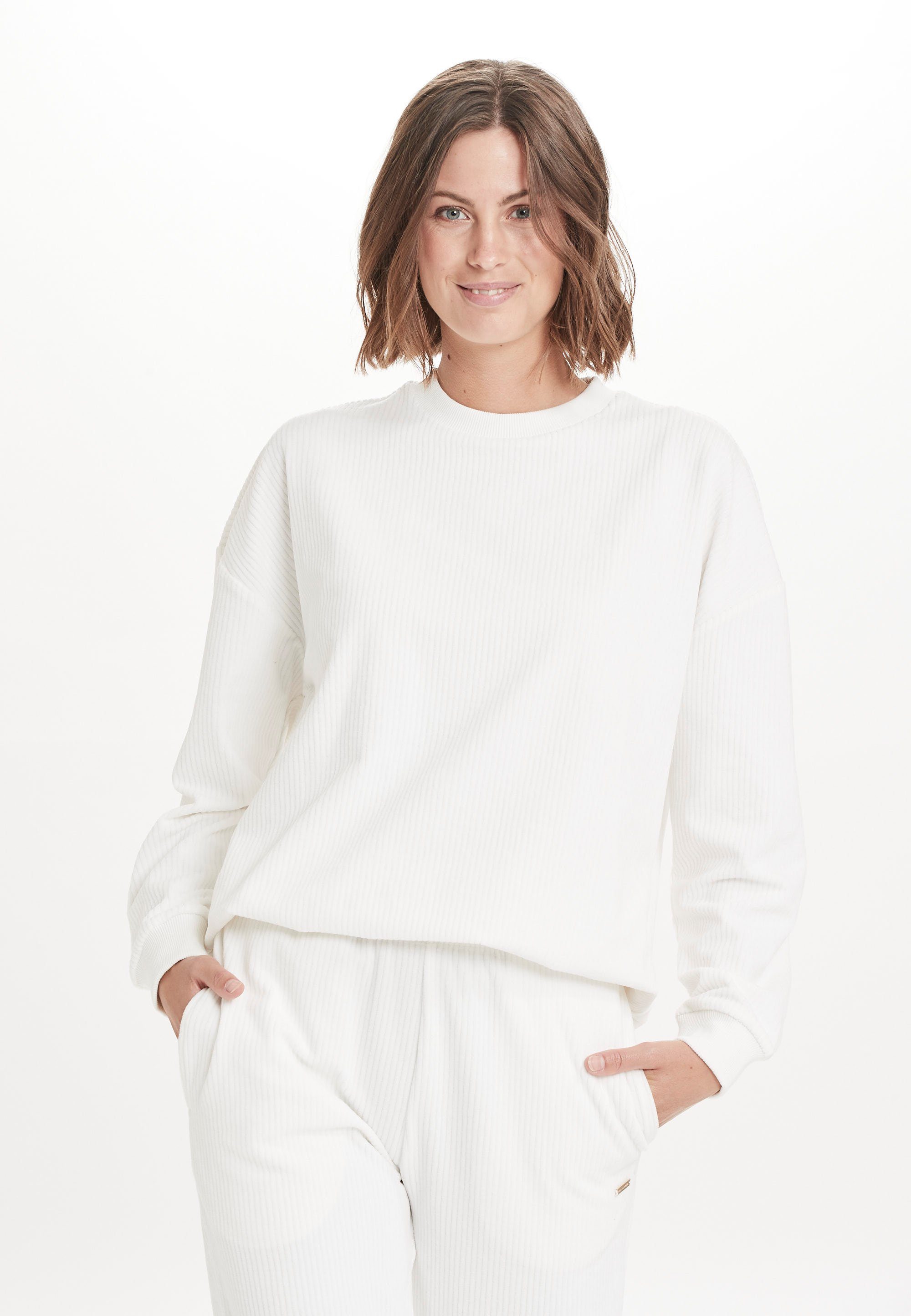 im weiß Sweatshirt ATHLECIA Marlie trendigen Cord-Look