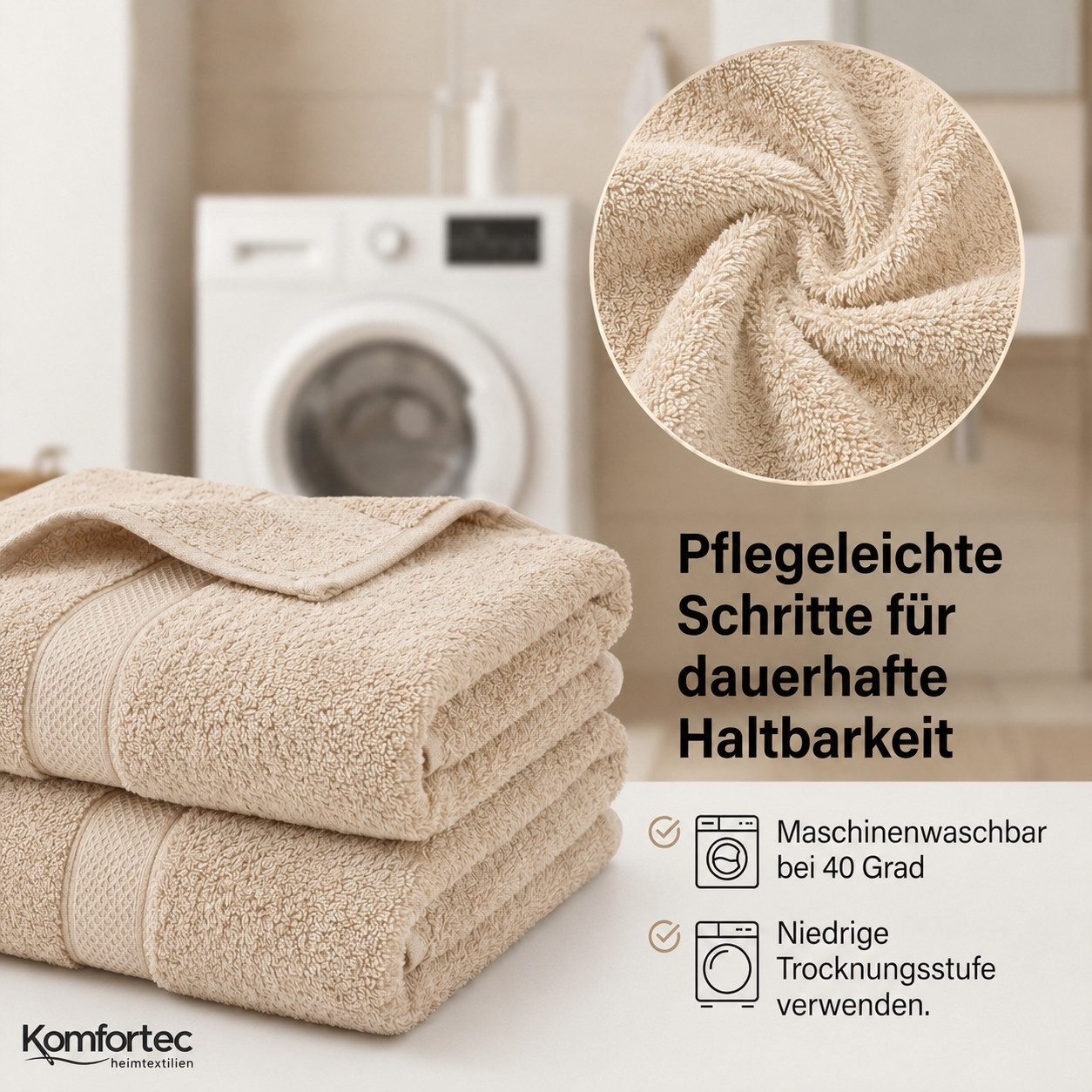 Komfortec Gästehandtücher Set aus 100% Baumwolle, (12-St) – Bild 4 von 5