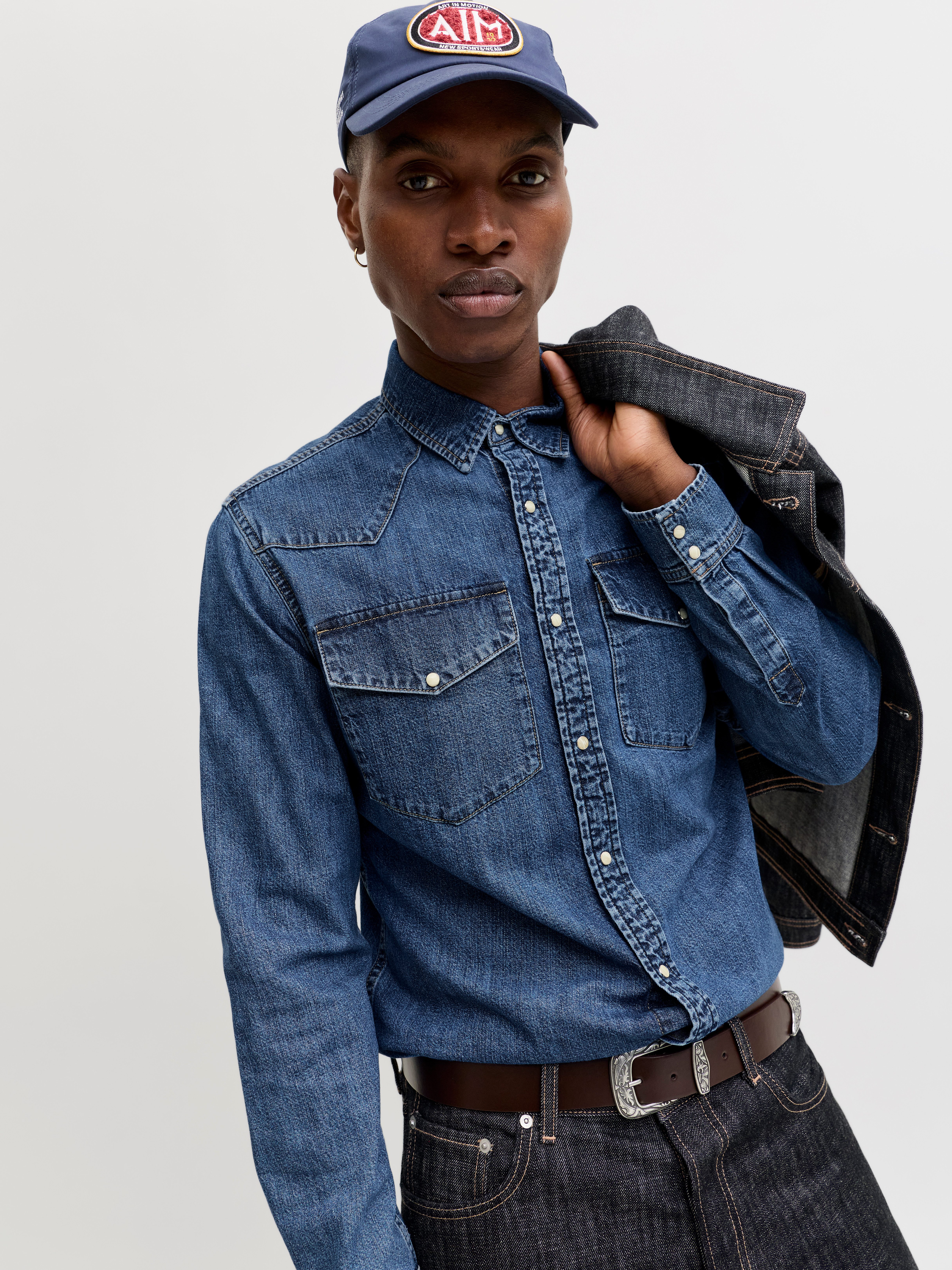 Jack & Jones Jeanshemd JJEWESTERN JJSHIRT AT 187 NOOS mit Brusttaschen