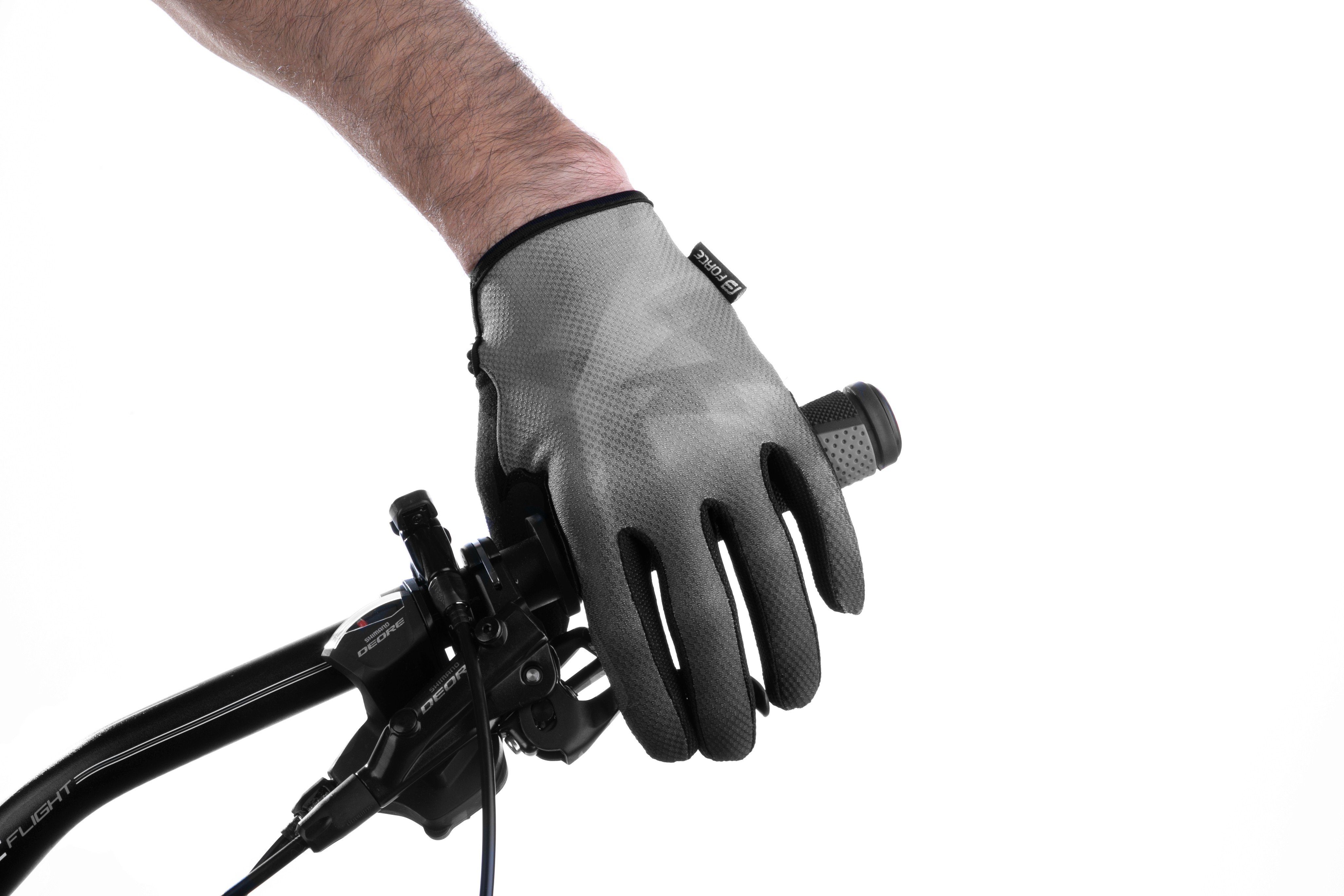 FORCE °C FORCE Handschuhe grau-schwarz +15 MTB Fahrradhandschuhe CORE plus