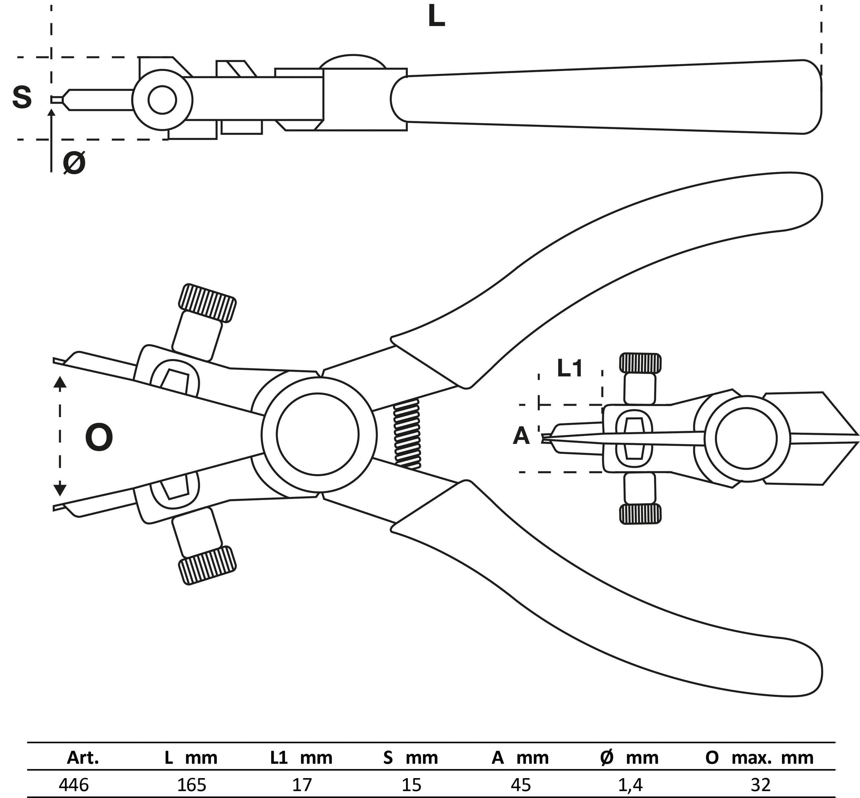 technic Innensicherungen, 165 mm für Sicherungsringzange BGS Sprengringzange,