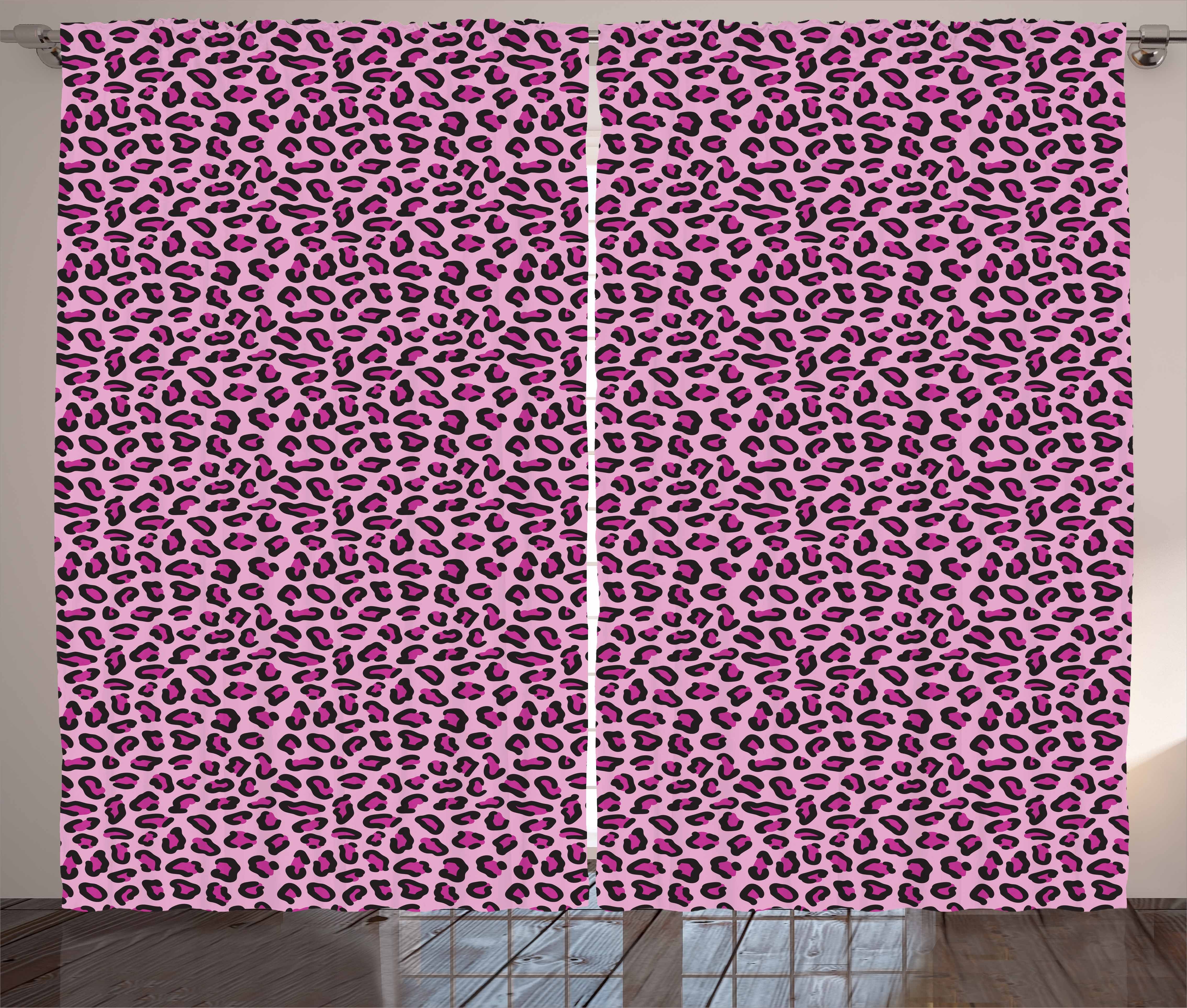 Muster Kräuselband Haken, Abakuhaus, mit Gardine Tierhaut und Schlaufen Vorhang Jaguar Schlafzimmer