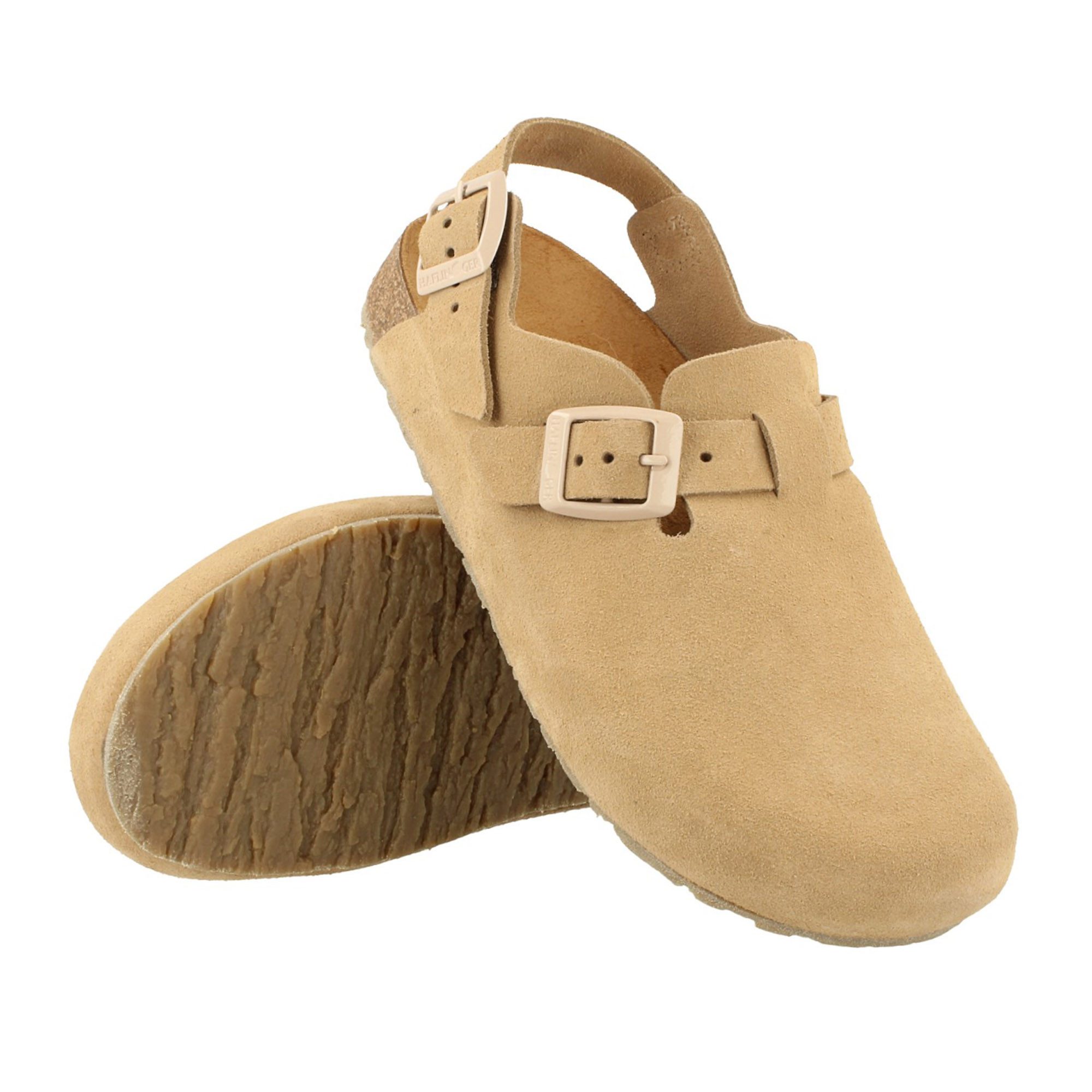 Haflinger Haflinger Faro Lederclog mit Korkfußbett und Fersenriemen Unisex Hausschuh