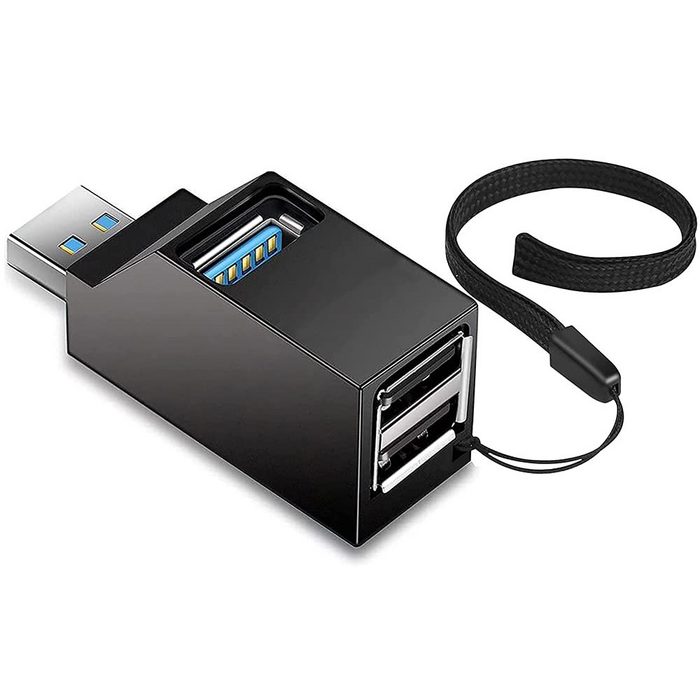 Leway USB-Verteiler USB 3.0 Hub USB Splitter Adapter 3 Port Mini Tragbarer Hi-Speed ​​USB Splitter Adapter Tragbarer Hub Transport für PC und Laptop