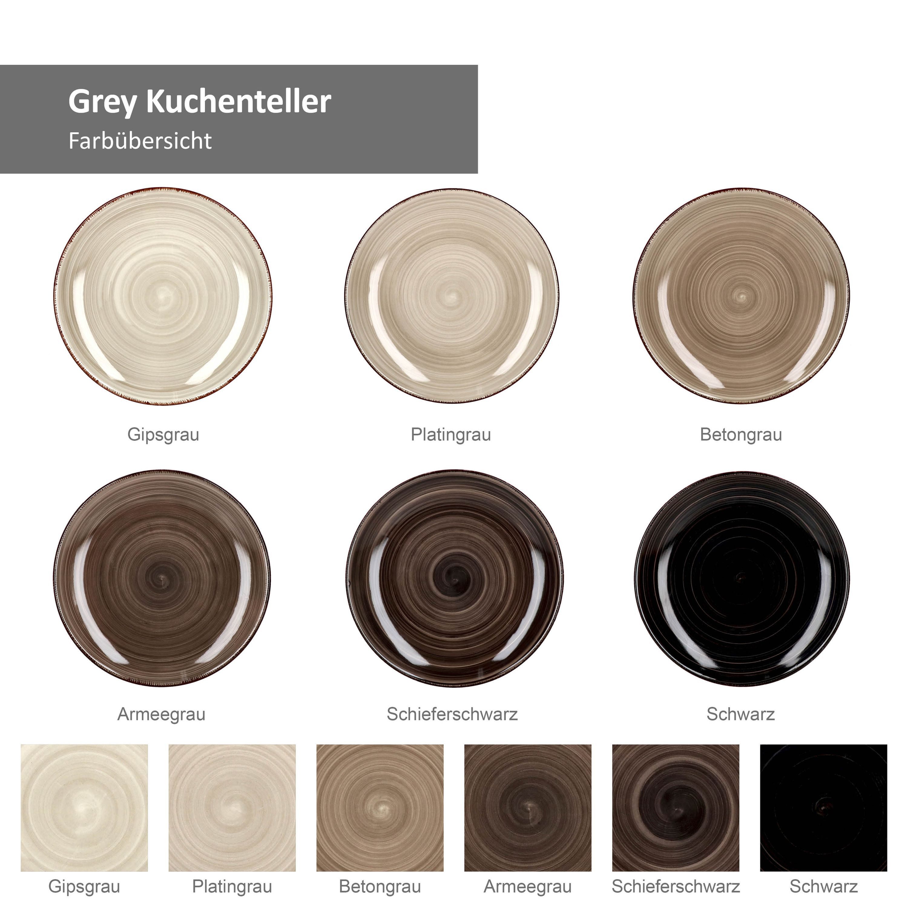 MamboCat Frühstücksteller 6er Set Kuchen- Dessertteller Grey 19,5cm – Bild 3 von 4
