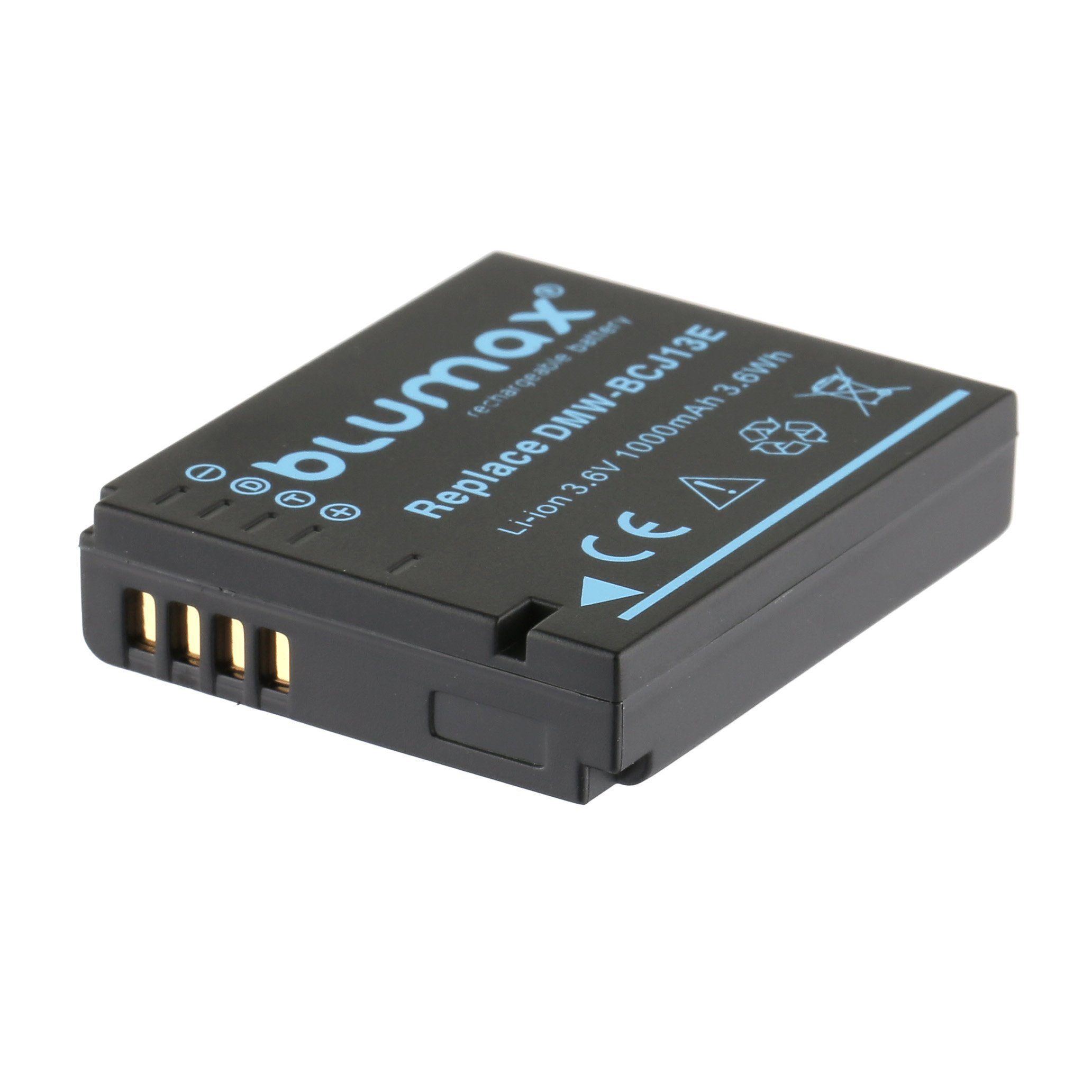 DMW-BCJ13 Akku Panasonic 1000 mAh passend Kamera-Akku 3,6V Blumax für