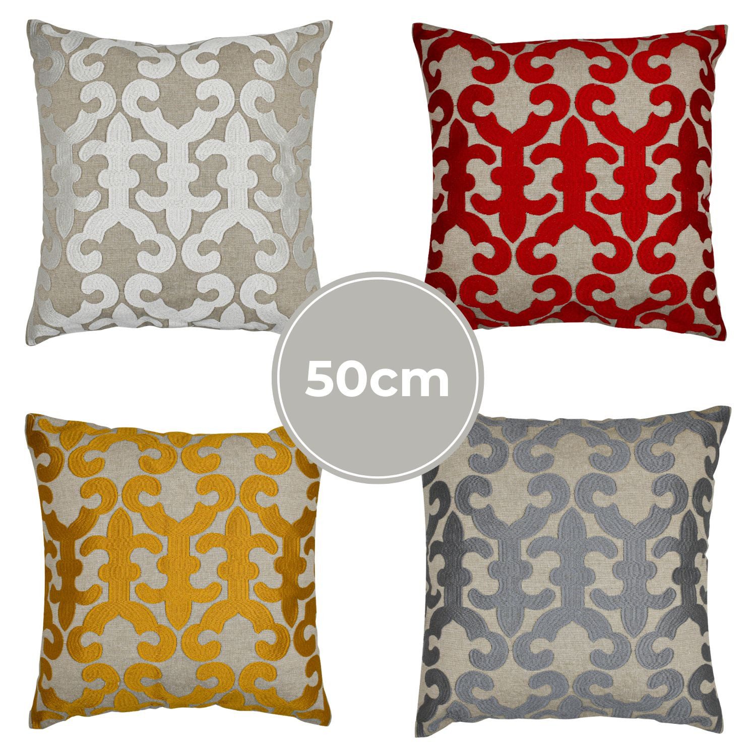 Marrakesch Orient & Mediterran Interior Zierkissen 4er Set Boho Kissenbezug Kayon orientalisch aus Baumwolle Bunt 50 cm, (4 St)