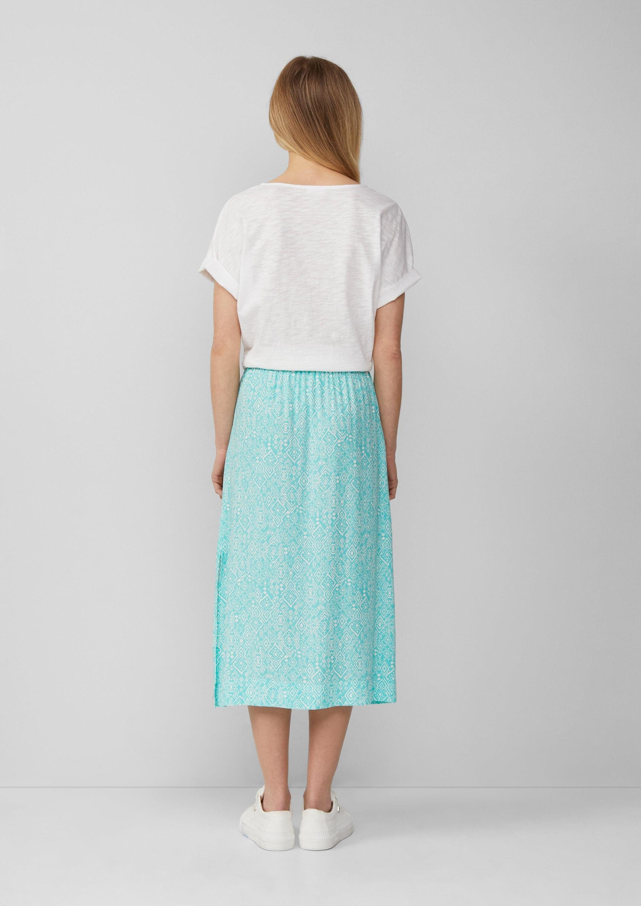 s.Oliver Midirock Rock Midi-Rock aus Viskose mit Eingrifftaschen und Tunnelzug