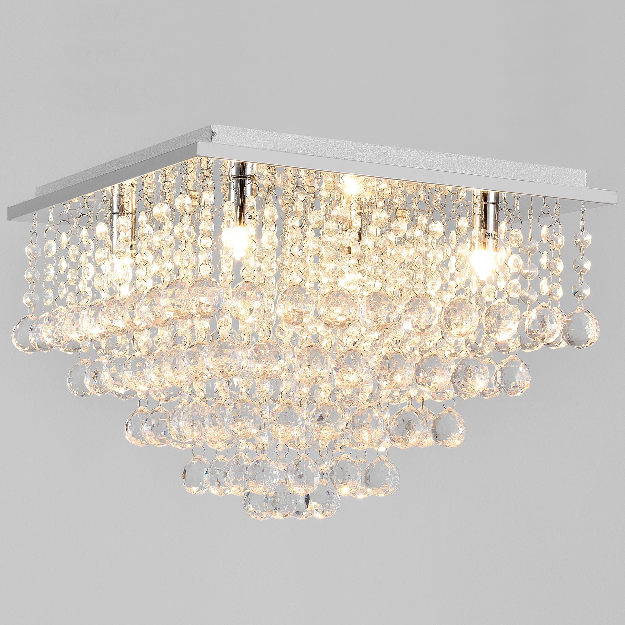 lux.pro Deckenleuchte, ohne Leuchtmittel, »Veli Prisma« Kronleuchter mit Ku günstig online kaufen