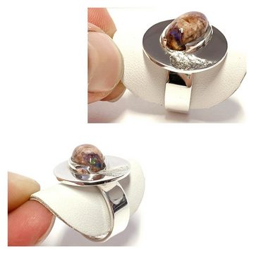 Edelschmiede925 Silberring moderner Ring 925 Silber mit Opal im Muttergestein UNIKAT #57