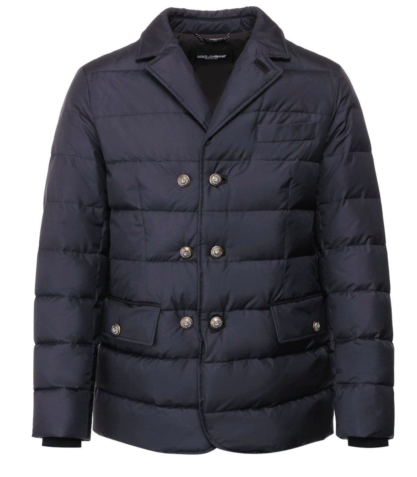 DOLCE & GABBANA Daunenjacke Steppjacke Double Breasted Blazer Jacke Doppelreihige Knopfleiste mit Wappenknöpfen