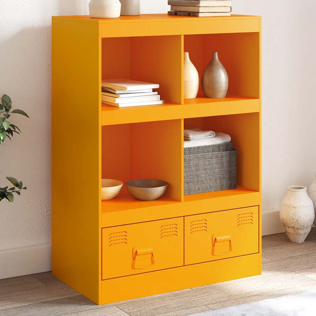 vidaXL Highboard Highboard Senfgelb 67x39x95 cm Stahl (1 St)
