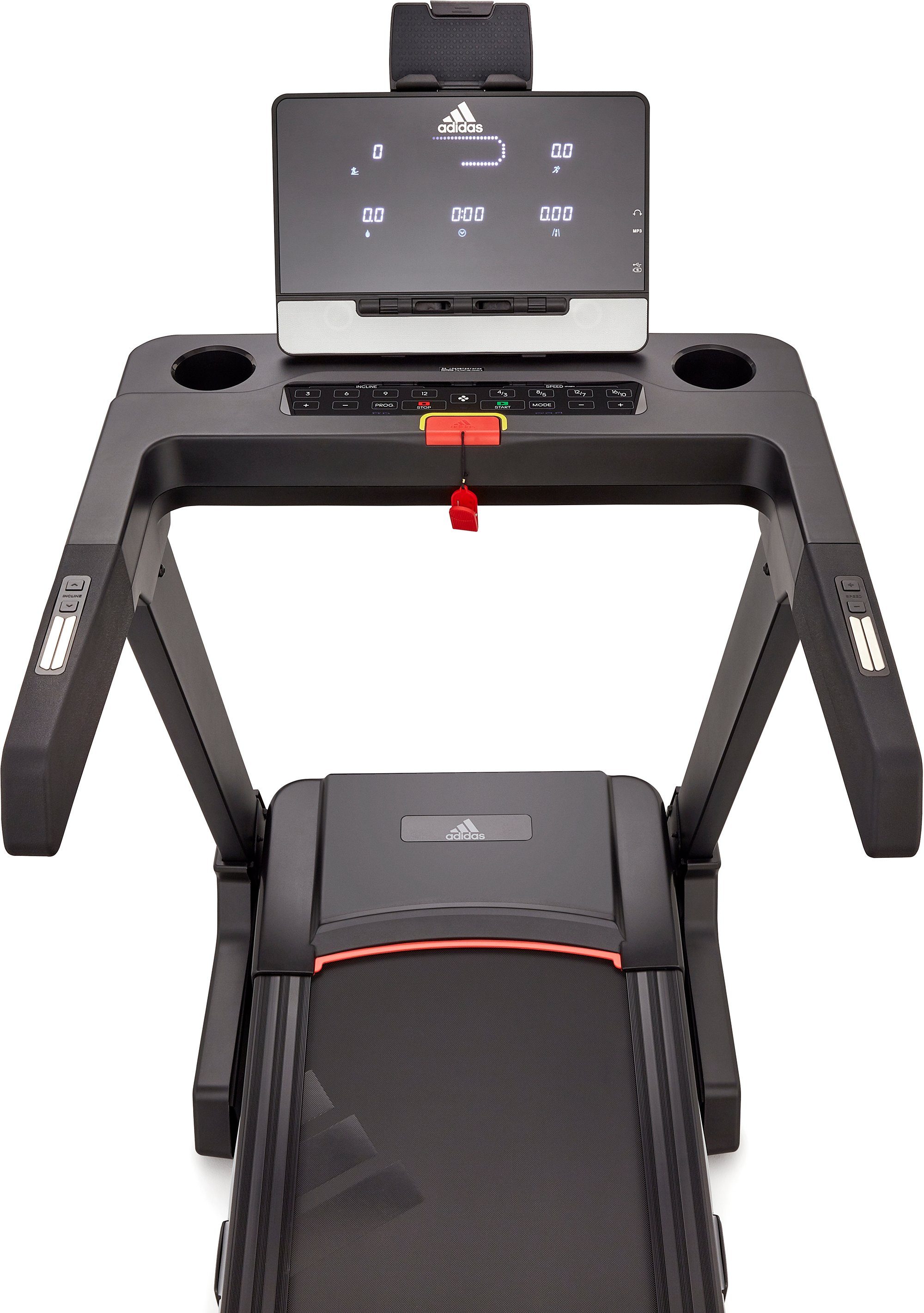 adidas Performance Laufband T-19i (mit LED-Display, klappbar, mit Bluetooth und App-Funktion), bis max. 18 km/h, klappbar, mit Steigung, 120 kg max. Benutzergewicht