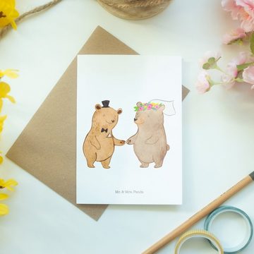 Mr. & Mrs. Panda Grußkarte Bären Heirat - Weiß - Geschenk, Hochzeitsgeschenk, Hochzeitskarte, Ge, Matte Innenseite