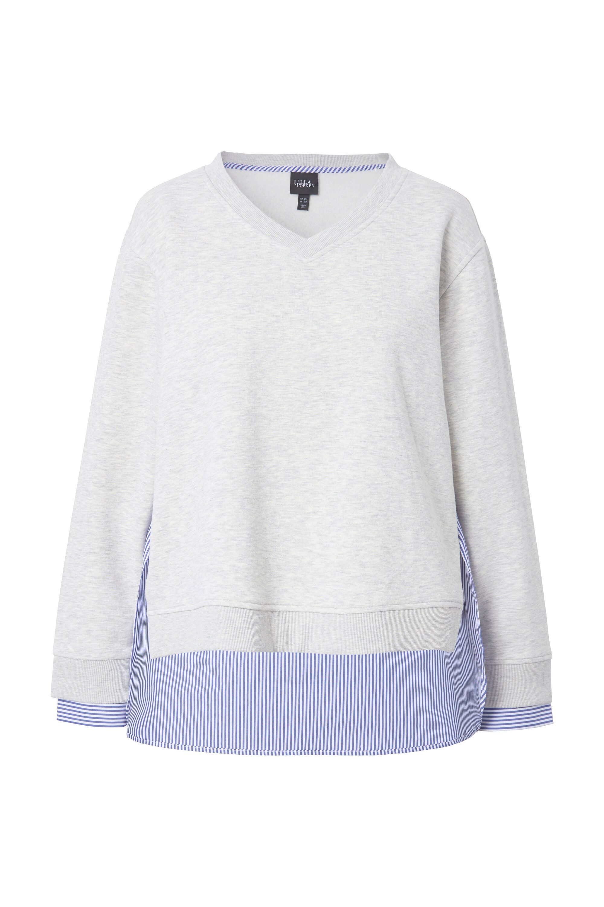 Ulla Popken Sweatshirt 2-in-1-Sweatshirt V-Ausschnitt Langarm günstig online kaufen