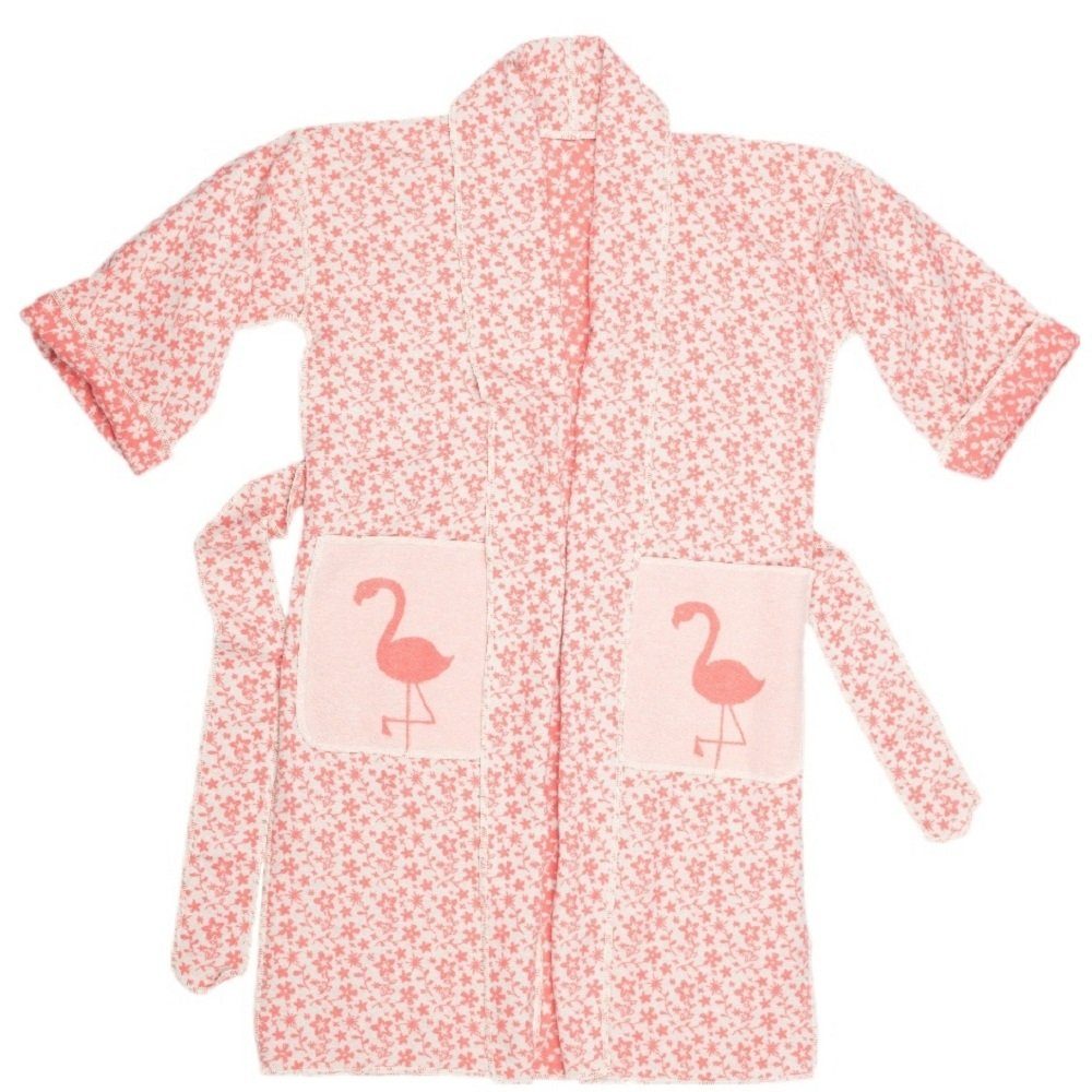 S/M 'Flamingo' Kimono Kimono Bademantel DAVID FUSSENEGGER Grenadine Fussenegger David