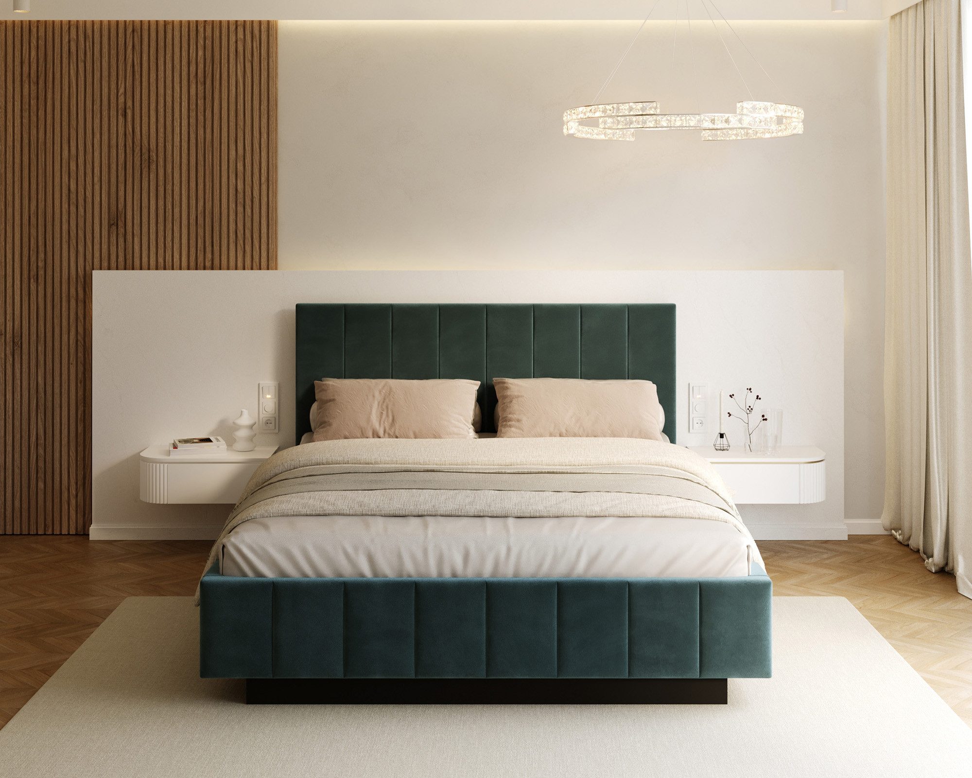 thematys Polsterbett mit Bettkasten 120x200, 140x200, 160x200, 180x200cm (MADE IN EU - mit hochwertigem Velours Bezug, Bettrahmen, Bett, Optional mit Matratze bestellbar, mit großen gepolsterten Kopfteil, mit Bettkasten zum aufklappen), Metallrahmen mit Lattenrost, hydraulische Klappfunktion für Stauraum