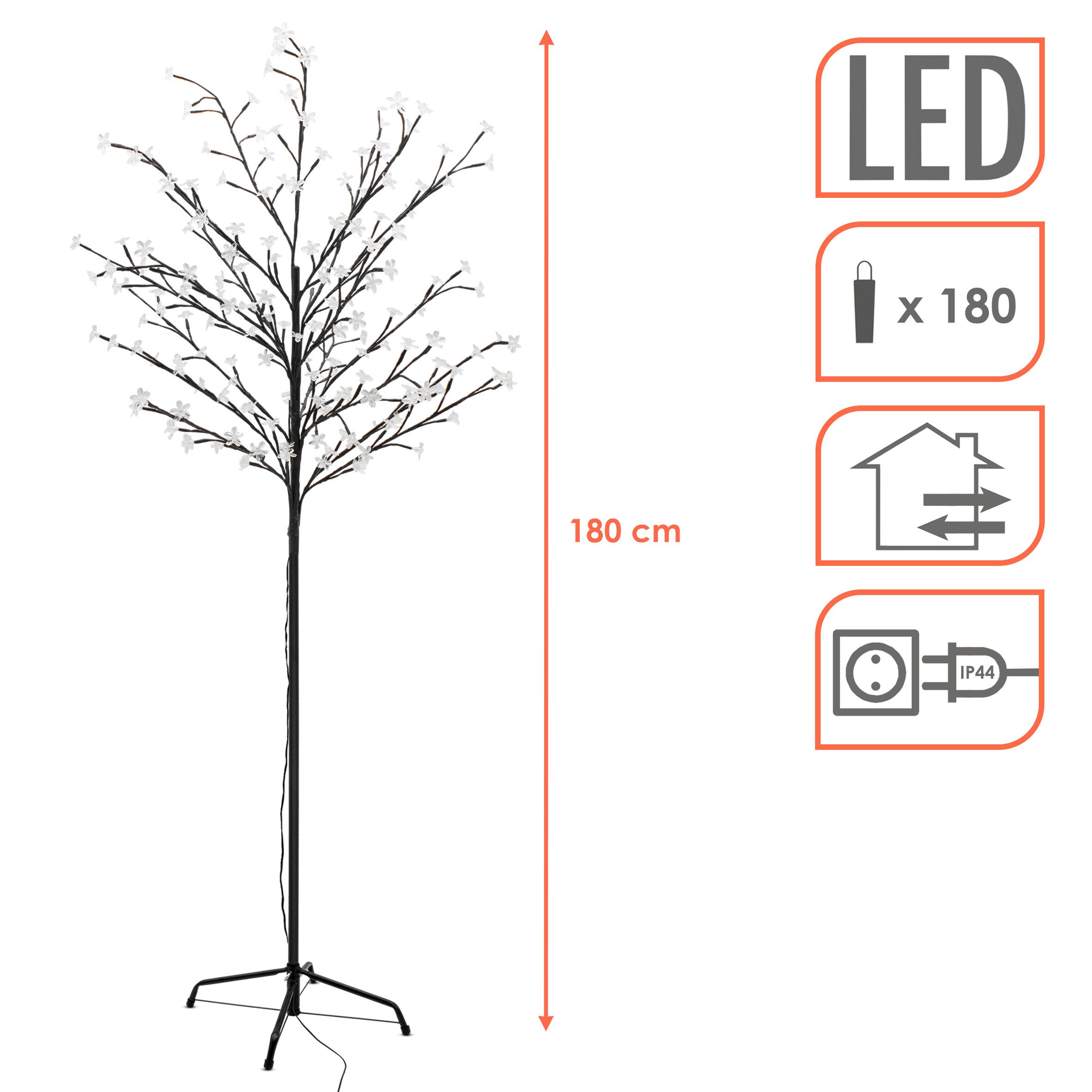 Spetebo LED-Dekofigur Kirschblüten Baum für Außen mit 180 LED Blüten (Anzah günstig online kaufen