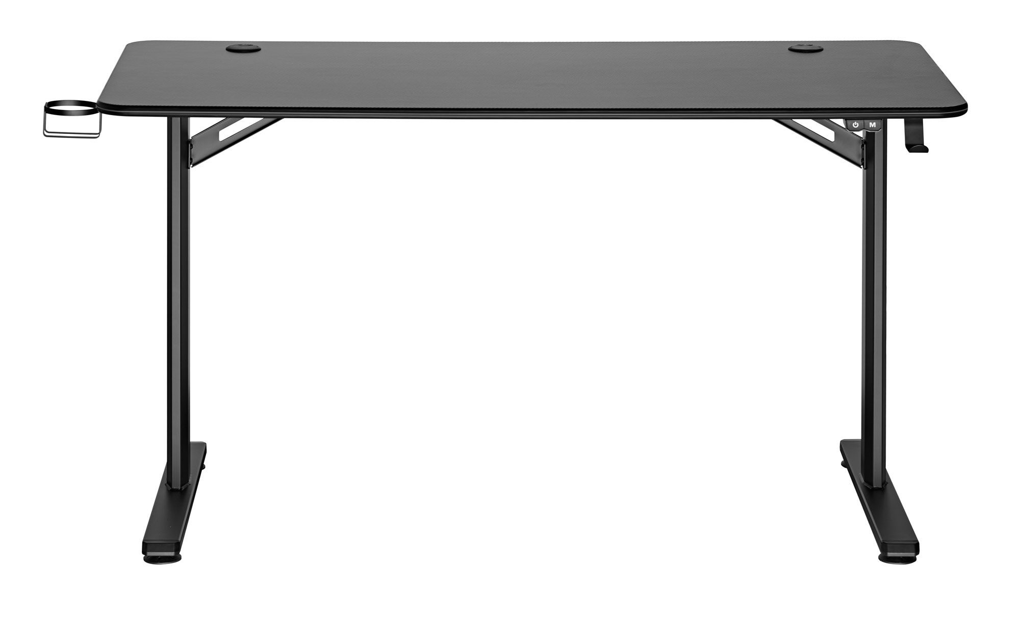 Xantron Gamingtisch mit RGB LED Beleuchtung, 136x60cm, schwarz, inkl. Getränke- & Headsethalter