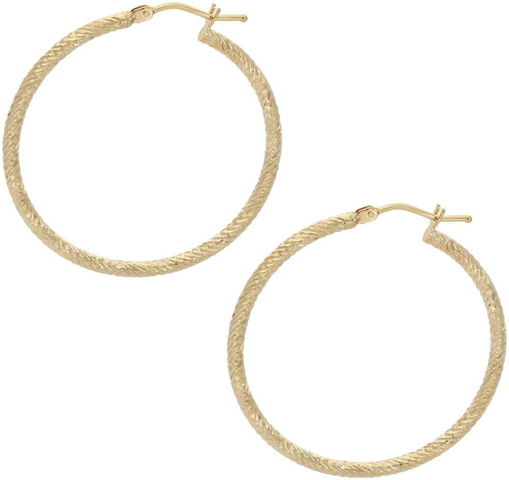 Firetti Paar Creolen Schmuck Geschenk Gold 585 Ohrschmuck Ohrringe