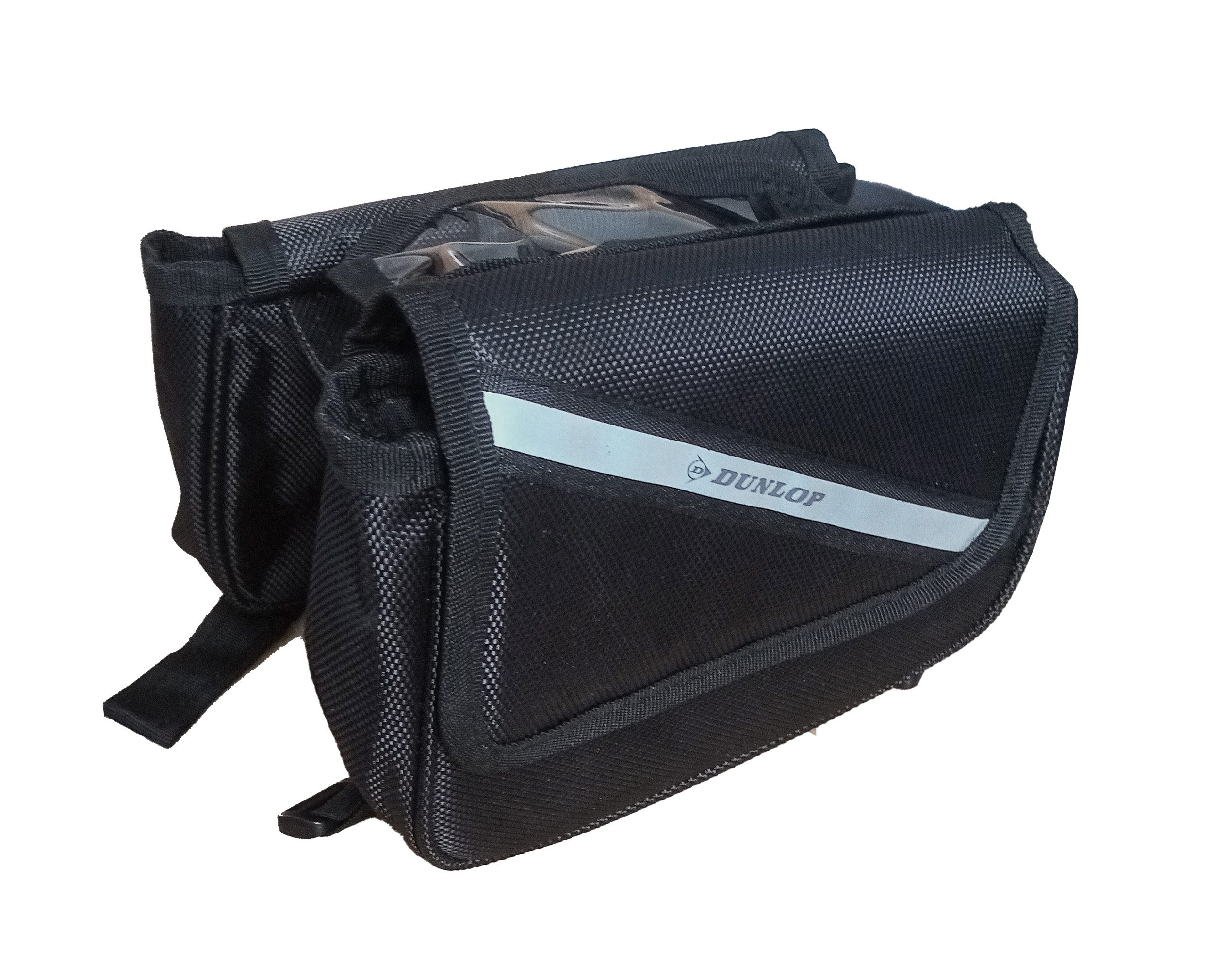 Dunlop Fahrradtasche Fahrrad-RAHMENTASCHE Doppel Wasserdicht Fahrradtasche 95 (Schwarz), mit Handytasche Touchscreen bis ca. 6,5 Zoll Handyhalter Tasche