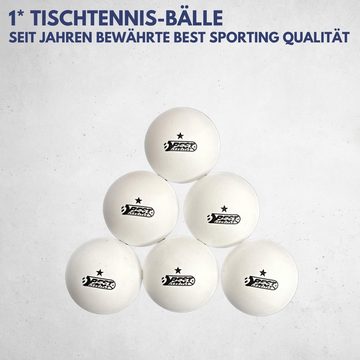 Best Sporting Tischtennisschläger Set HOME - 4 Schläger, 4 Taschen, Flexi Netz und 1* Tischtennisbälle (10-teiliges wertiges Tischtennis Set I Tischtennissets I Table Tennis Racket)