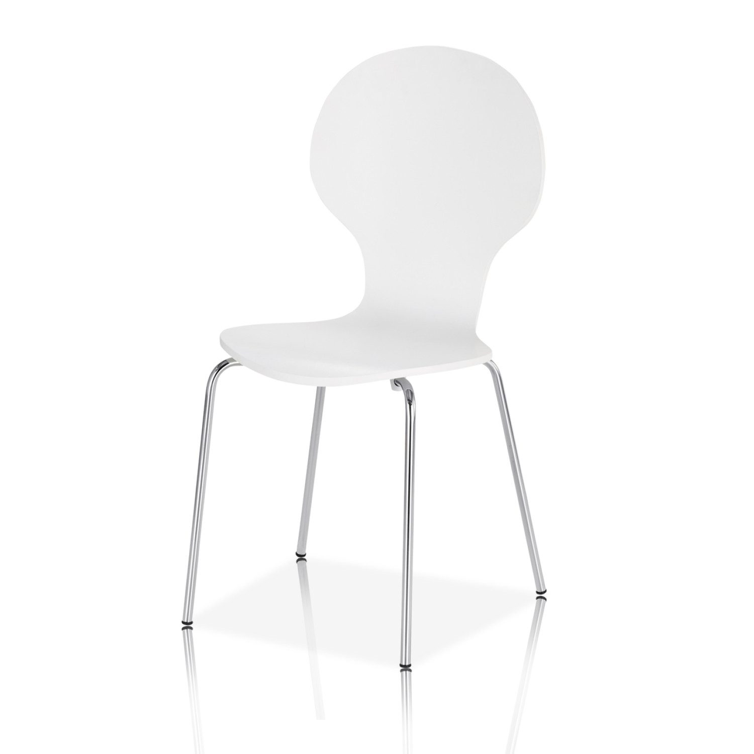 KHG Stapelstuhl Esszimmerstuhl Weiß, bis 110 kg belastbar, Modern, Stapelbar