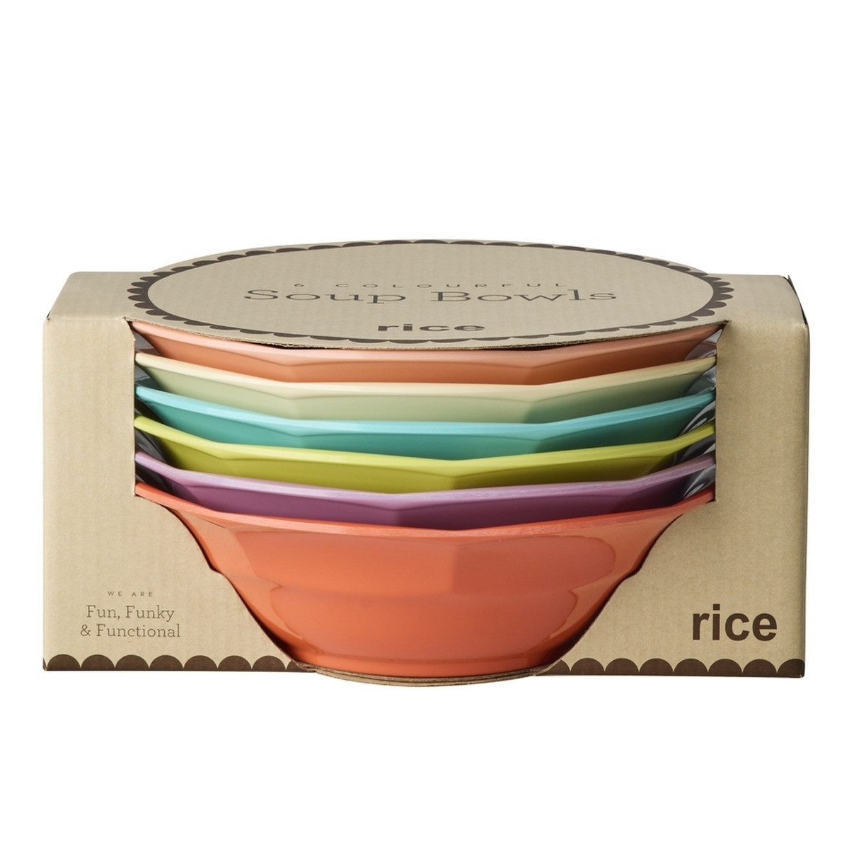 rice Suppenteller Gloriously Gifted, 6er-Set tiefe Teller, Melamin bunt