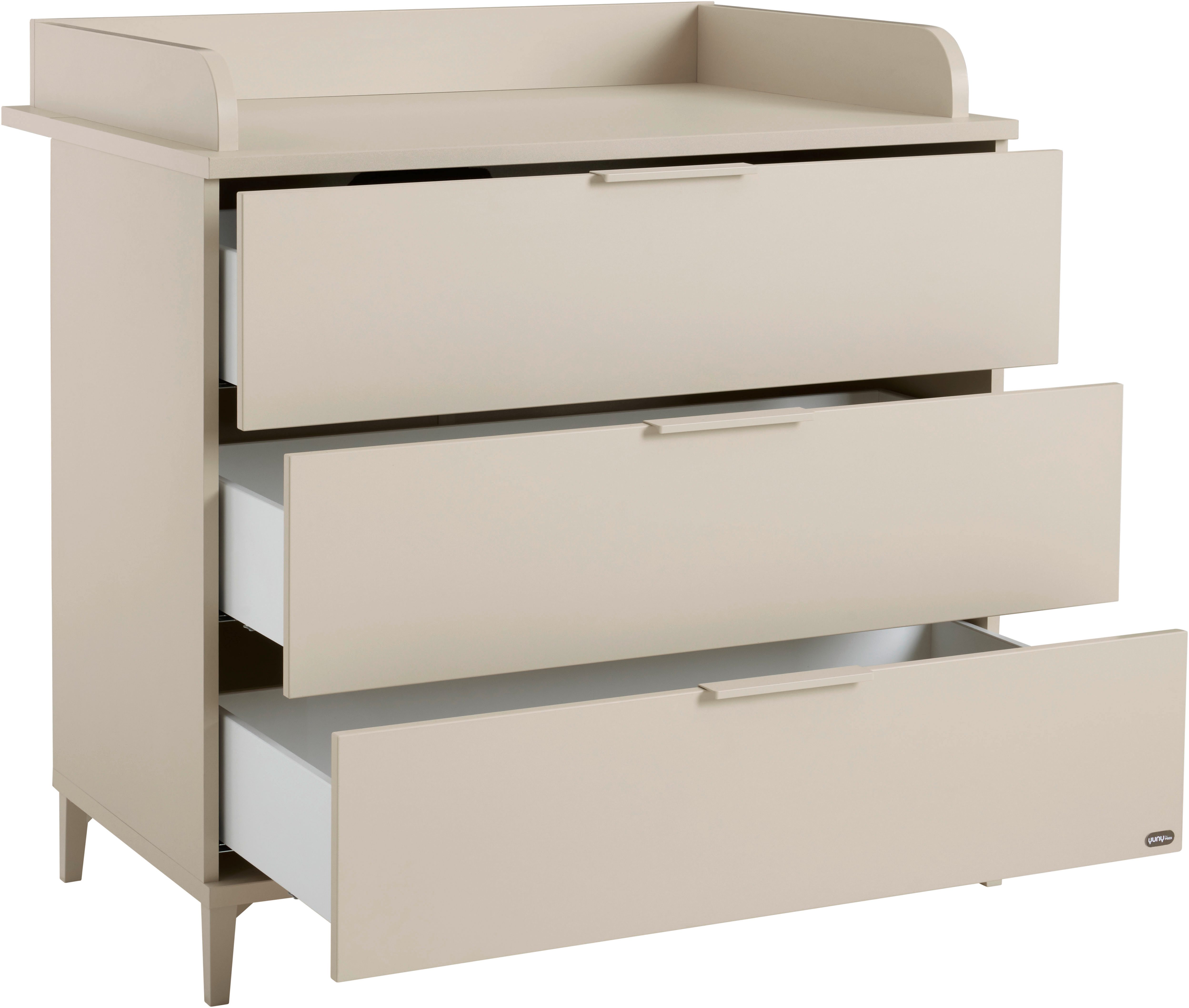 YUNY by PAIDI Wickelkommode SISTER LOU mit abnehmbarem Aufsatz und 3 Schubladen, Kommode in Beige, 95 cm Breite, geprüfte Sicherheit, Soft-Close – Bild 4 von 5