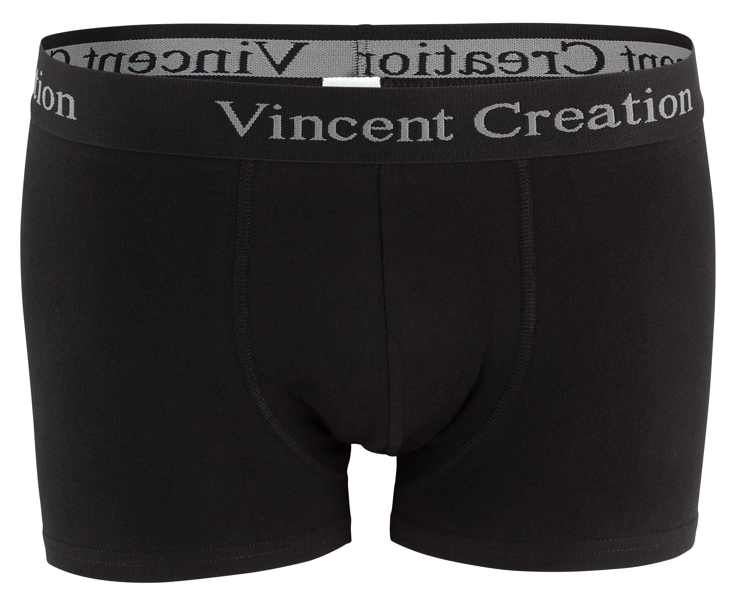 angenehm Boxershorts schwarz/rot (12-St) Baumwollmix stretchiger Vincent Creation®