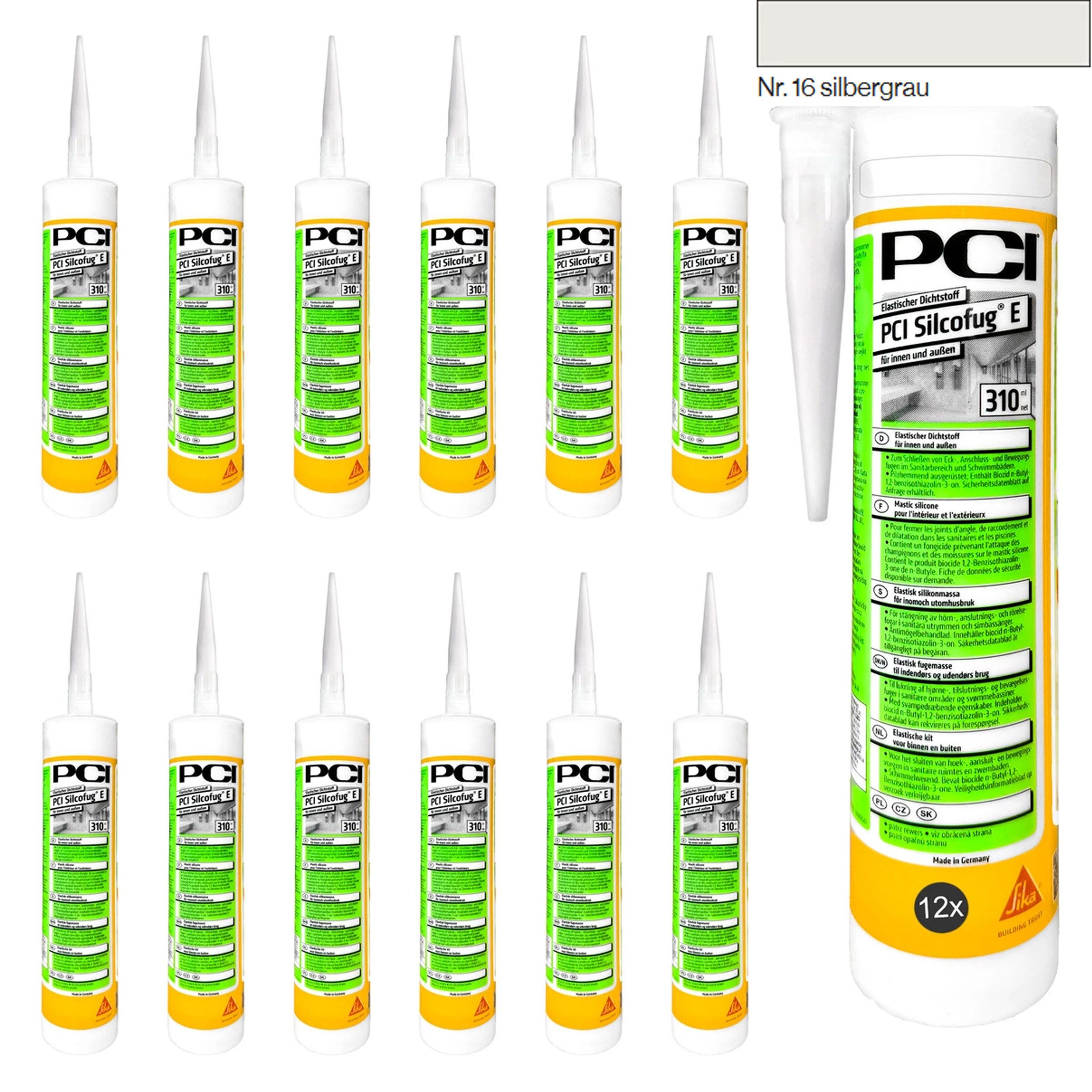 PCI Silikon 12x PCI Silcofug Silikon 310ml Set