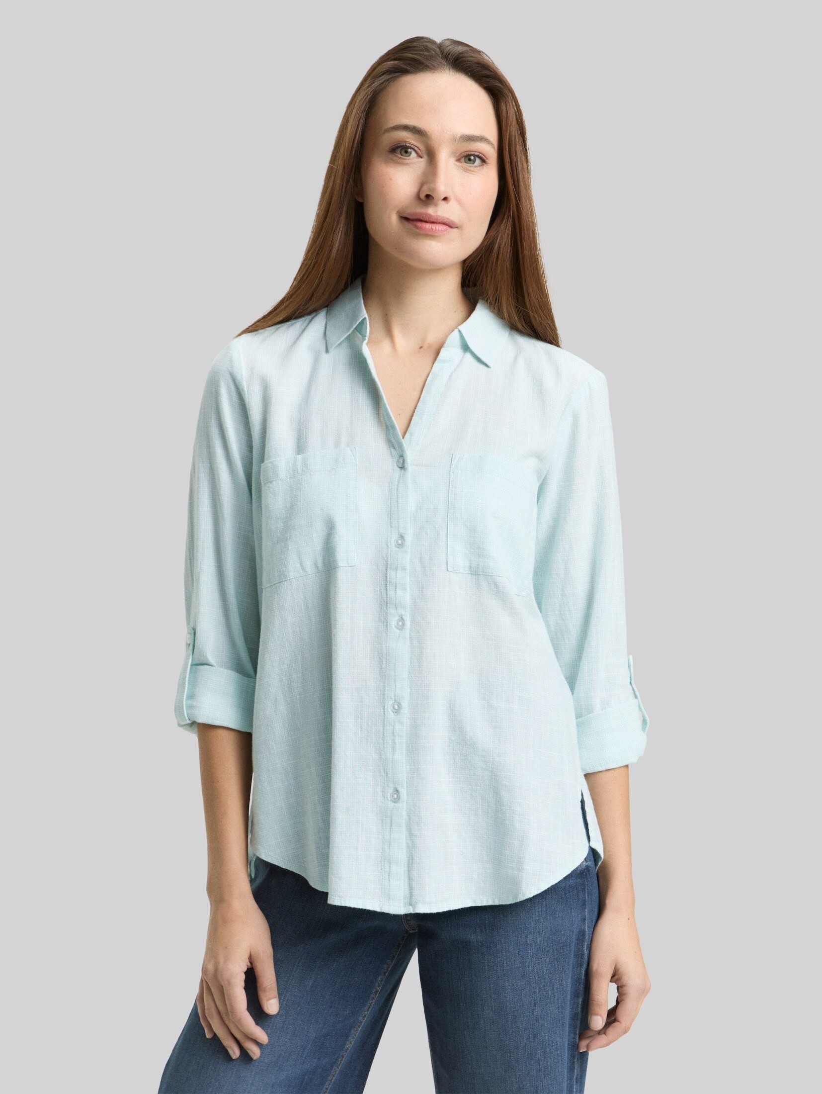TOM TAILOR Langarmbluse Blusen & Shirts Bluse mit Brusttaschen