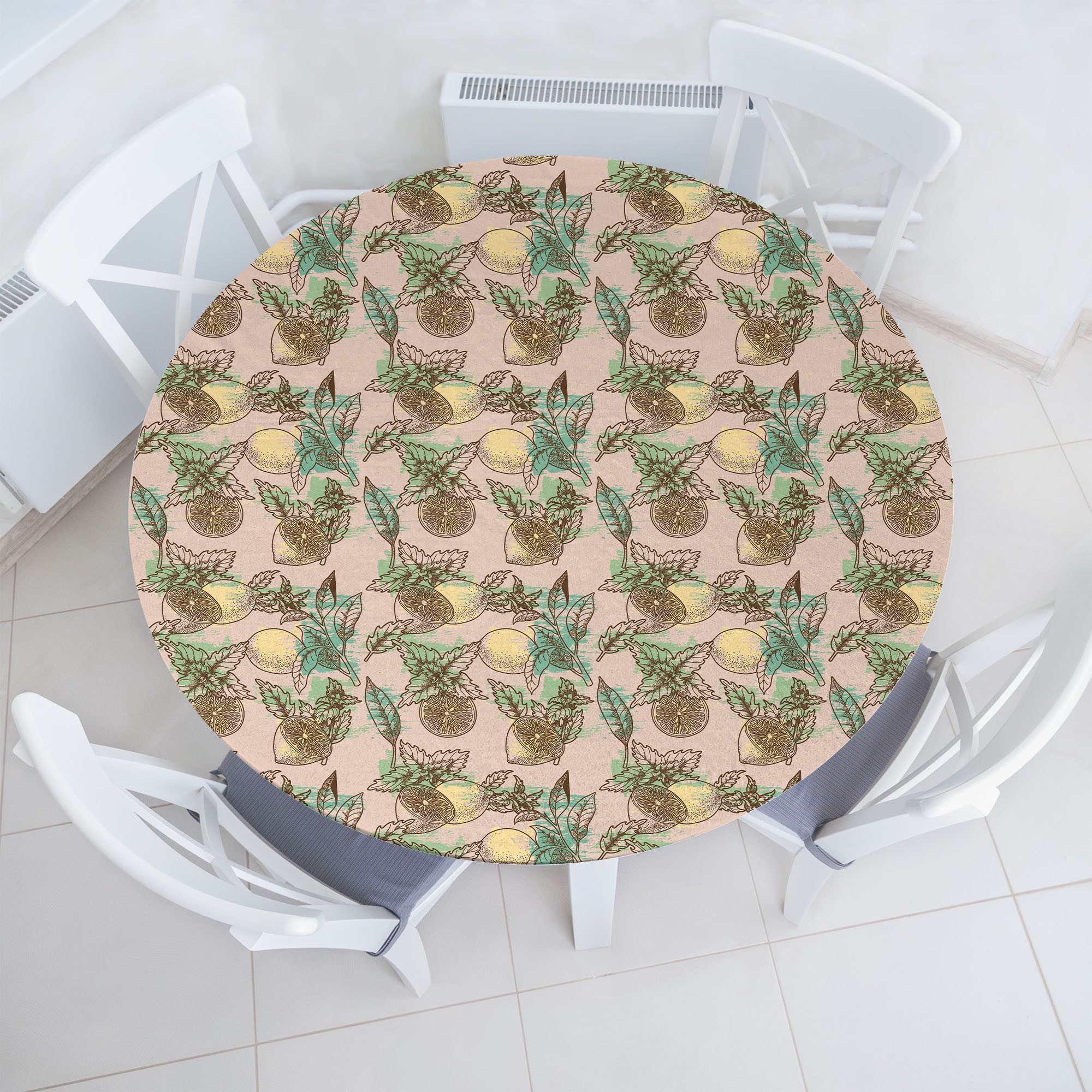 Tischdecke Rundum-elastische Stofftischdecke