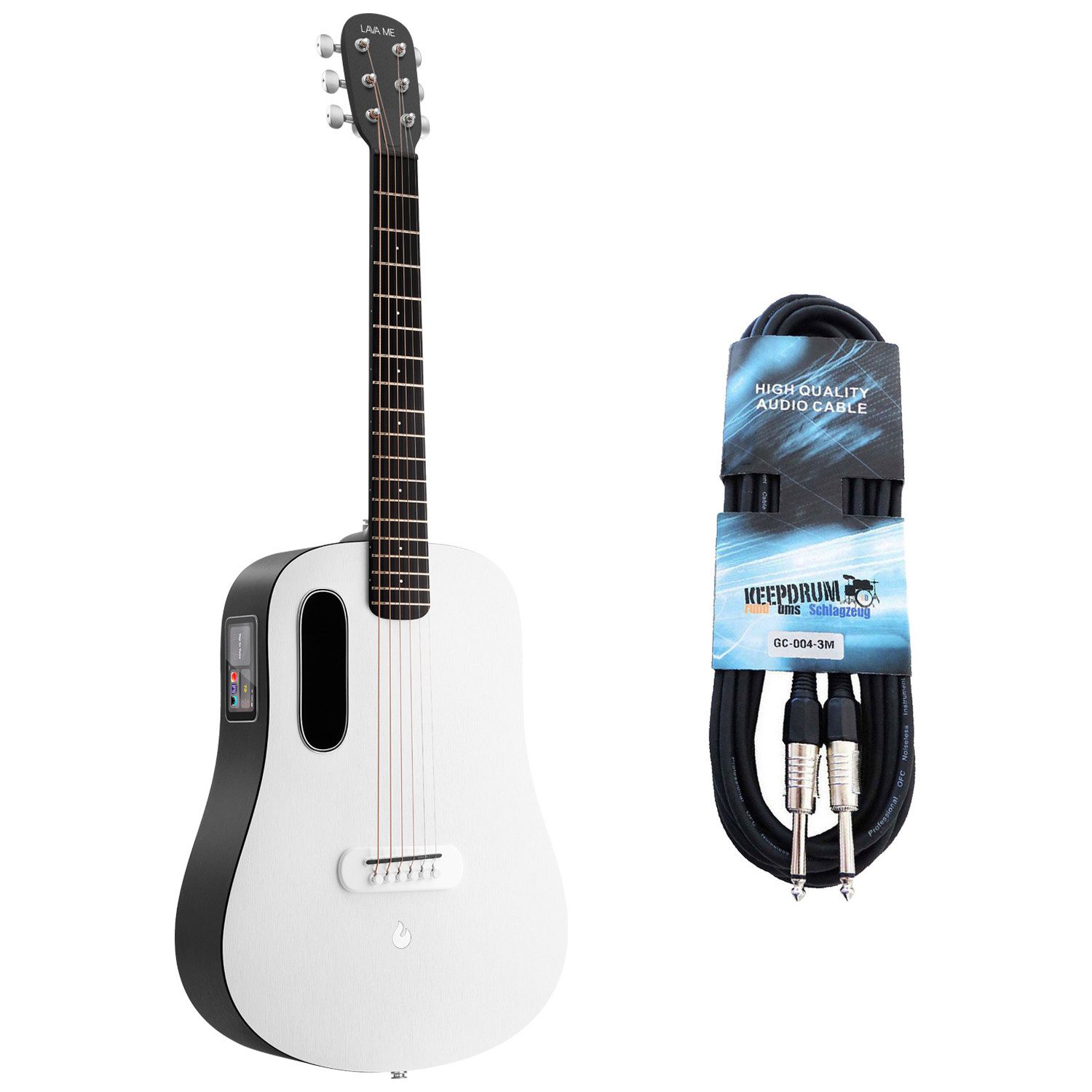 Westerngitarre Lava Music Gitarre ME Play 36 Zoll Nightfall mit Kabel