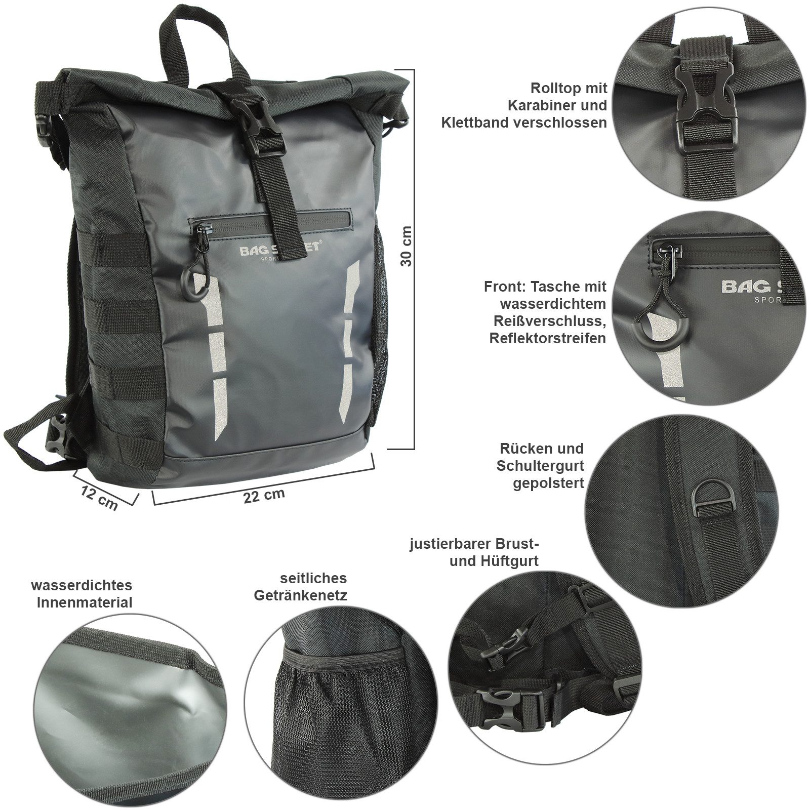 BAG STREET INTERNATIONAL Cityrucksack Wasserdichter Rolltop Kurier Rucksack günstig online kaufen