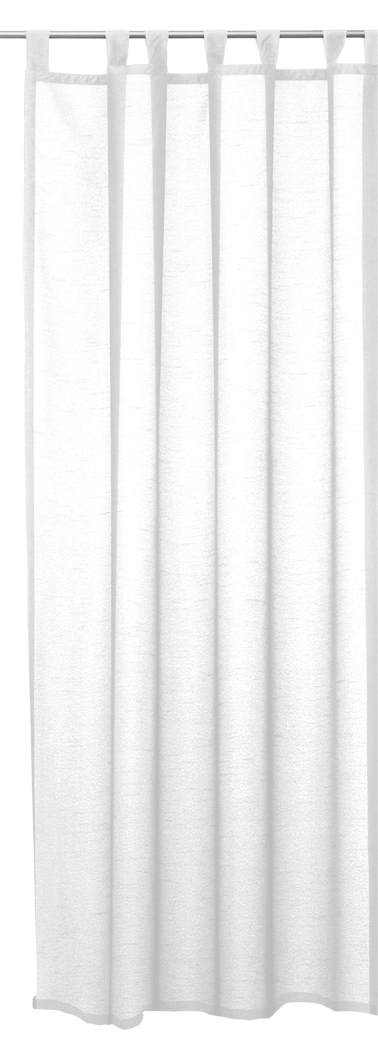 Gardine Vorhang halbtransparent Seidenglanz Schlaufen Gardine Schlaufenschal, Haus und Deko, Schlaufen (1 St), halbtransparent, Polyester Weiß